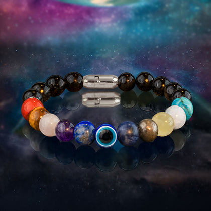 Strength Gloss Onyx 11 Chakra Natural Stone Bracelet with Magsnap 2