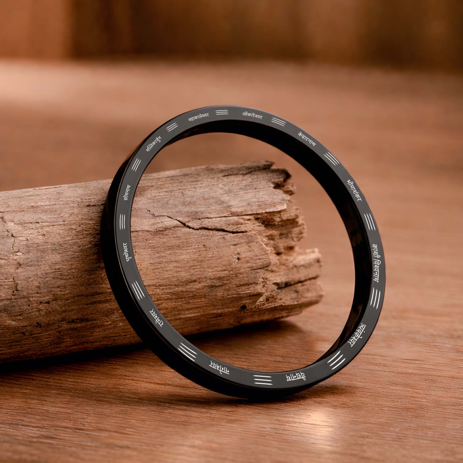 12 Jyotirling MicroCarved Classic Round Kada Black