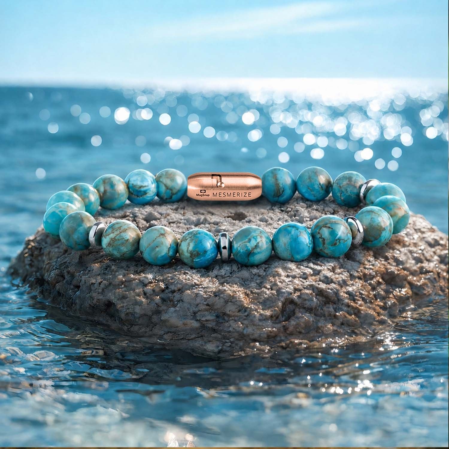 Harmony African Turquoise Natural Stone Bracelet with MagSnap 2