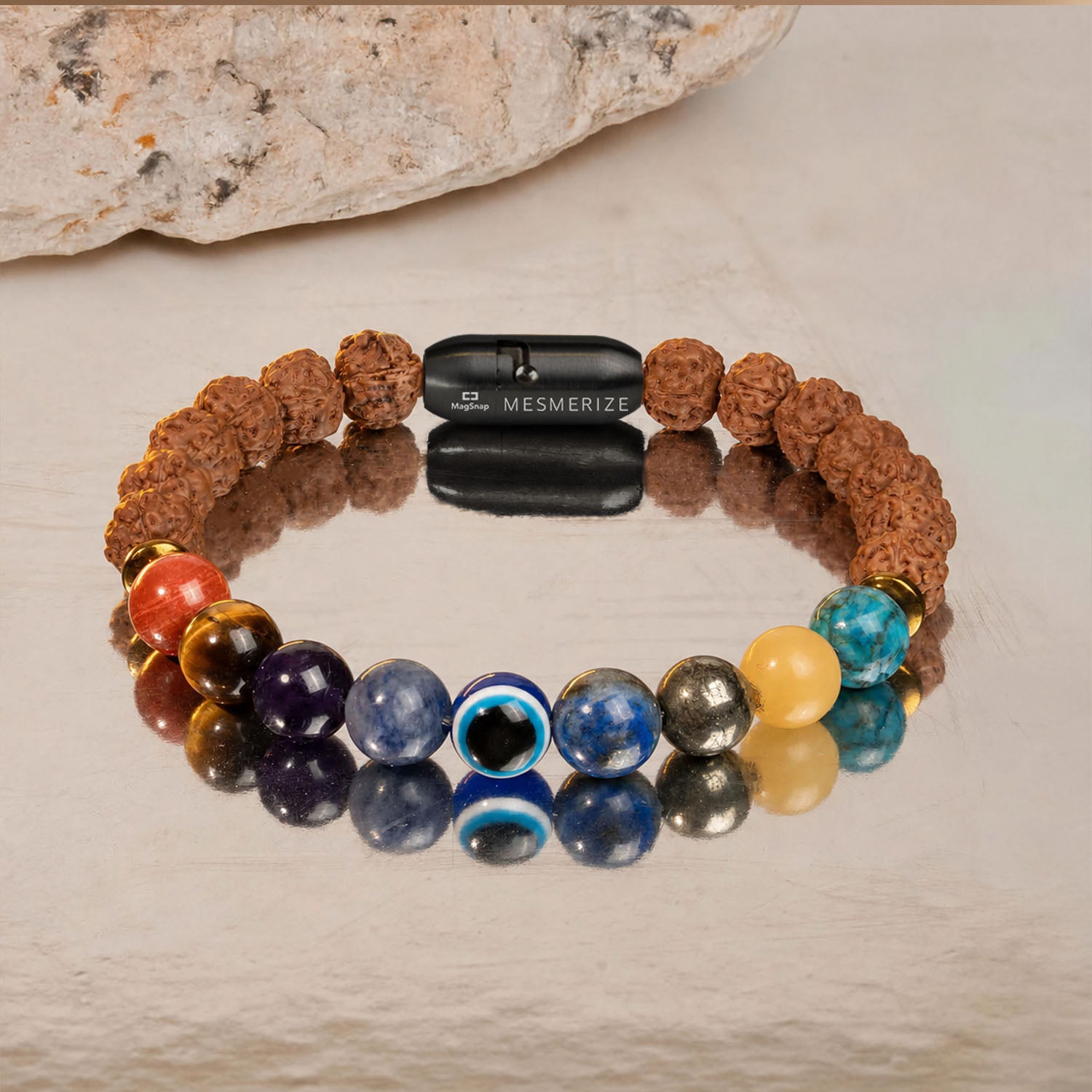 Spiritual Rudraksh 9 Chakra Bracelet