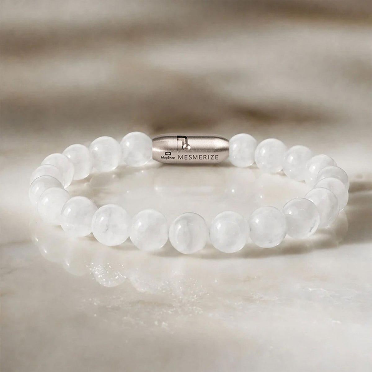 Inner Peace Selenite Natural Stone Bracelet with MagSnap