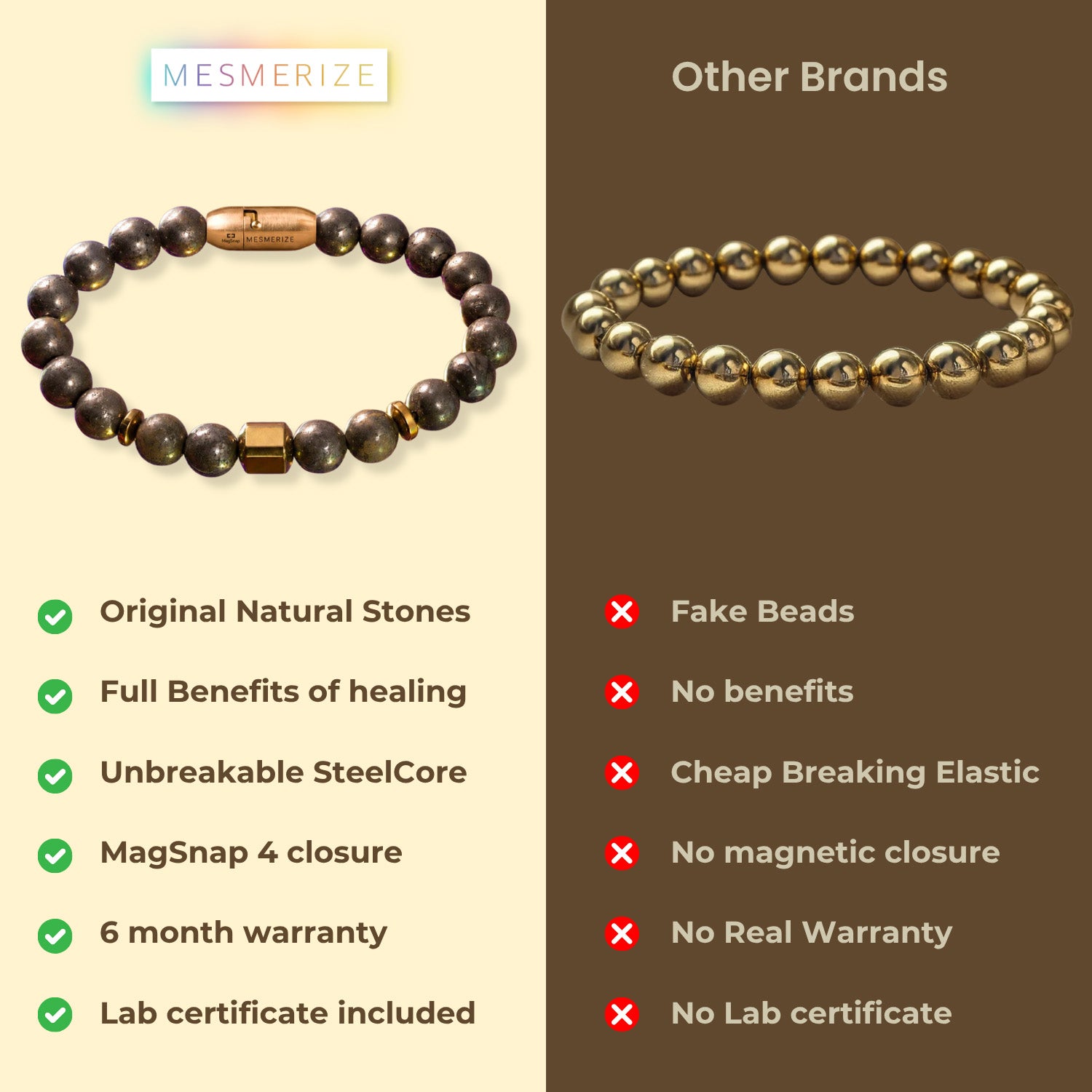 Non Personalise Money Magnet Pyrite Natural Stone Bracelet