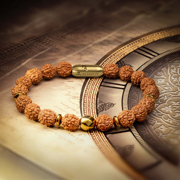 Natural Stone Jewellery Spiritual Rudraksh Natural Stone Bracelet with Magsnap