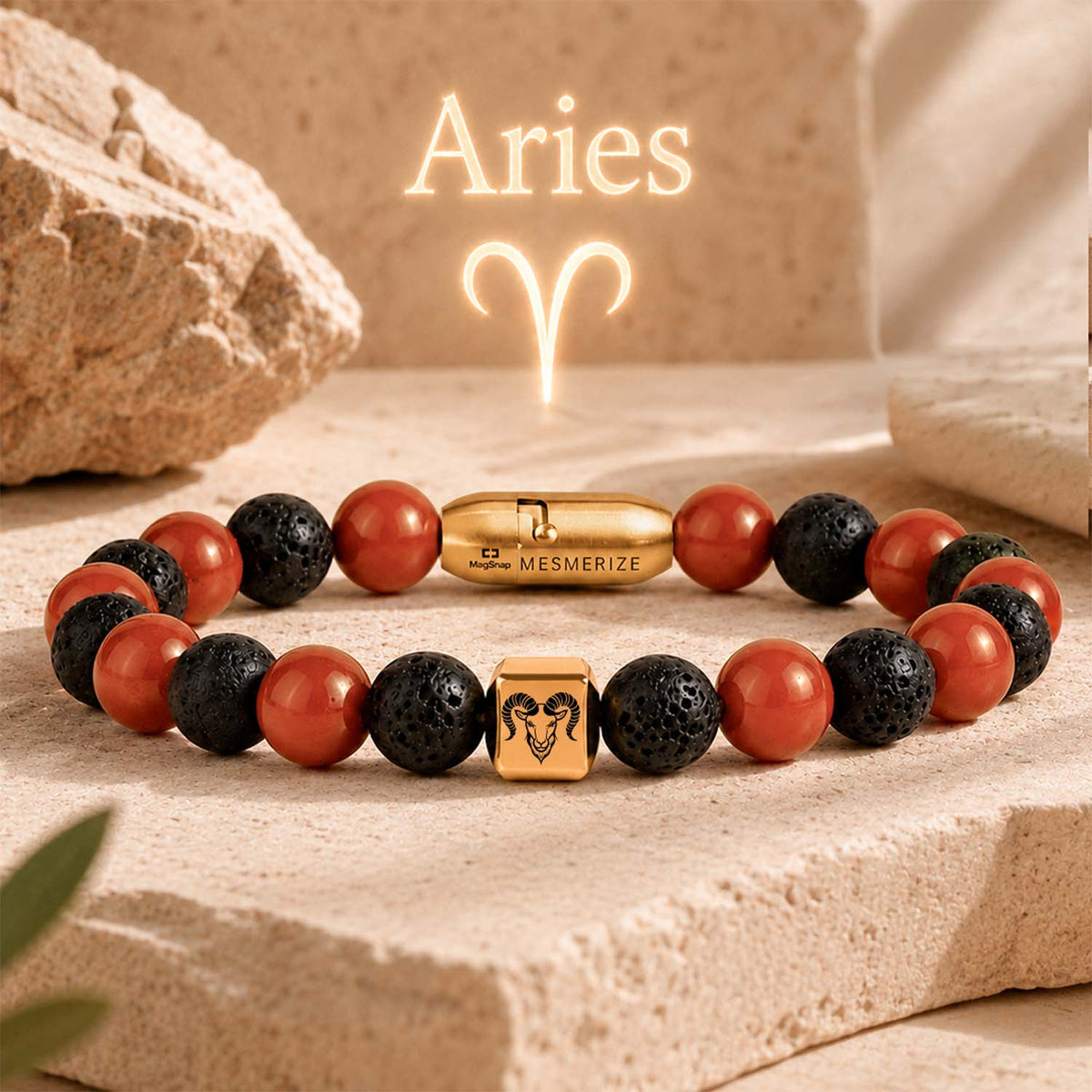 Aries (Mesh)Zodiac Stone Bracelet with MagSnap 4