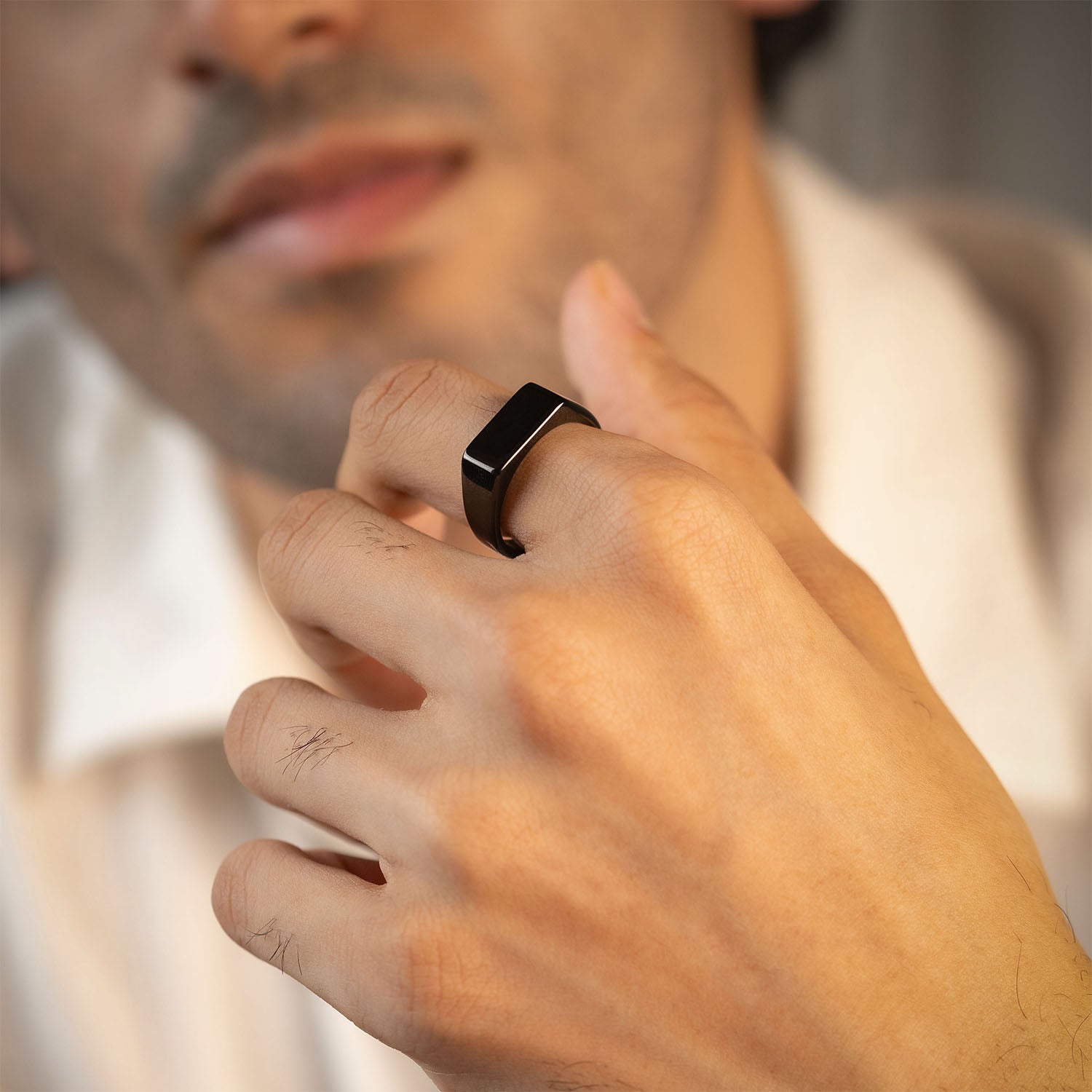 Black Noir Band Ring