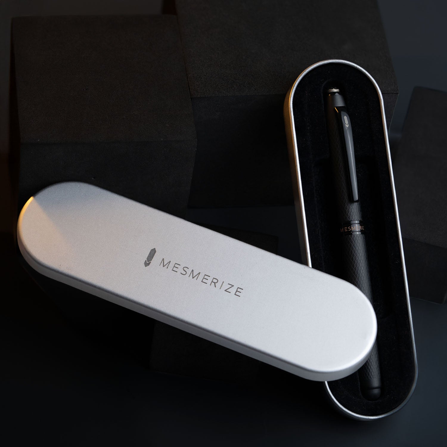 Matte Black Finish Pyrite 2 in 1 MagSnap Roller Ball Pen with Stylus