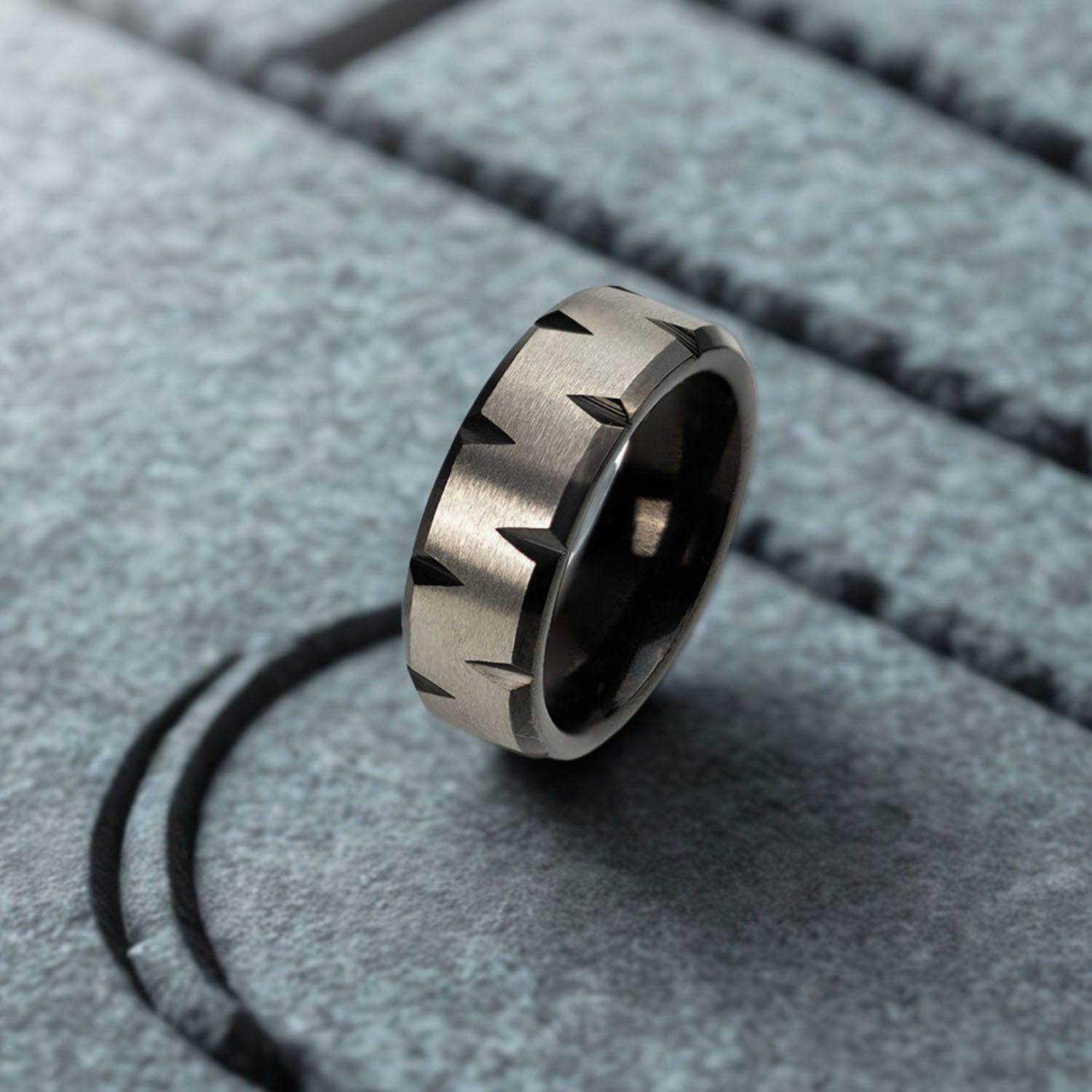 Cipher Band Ring Silver