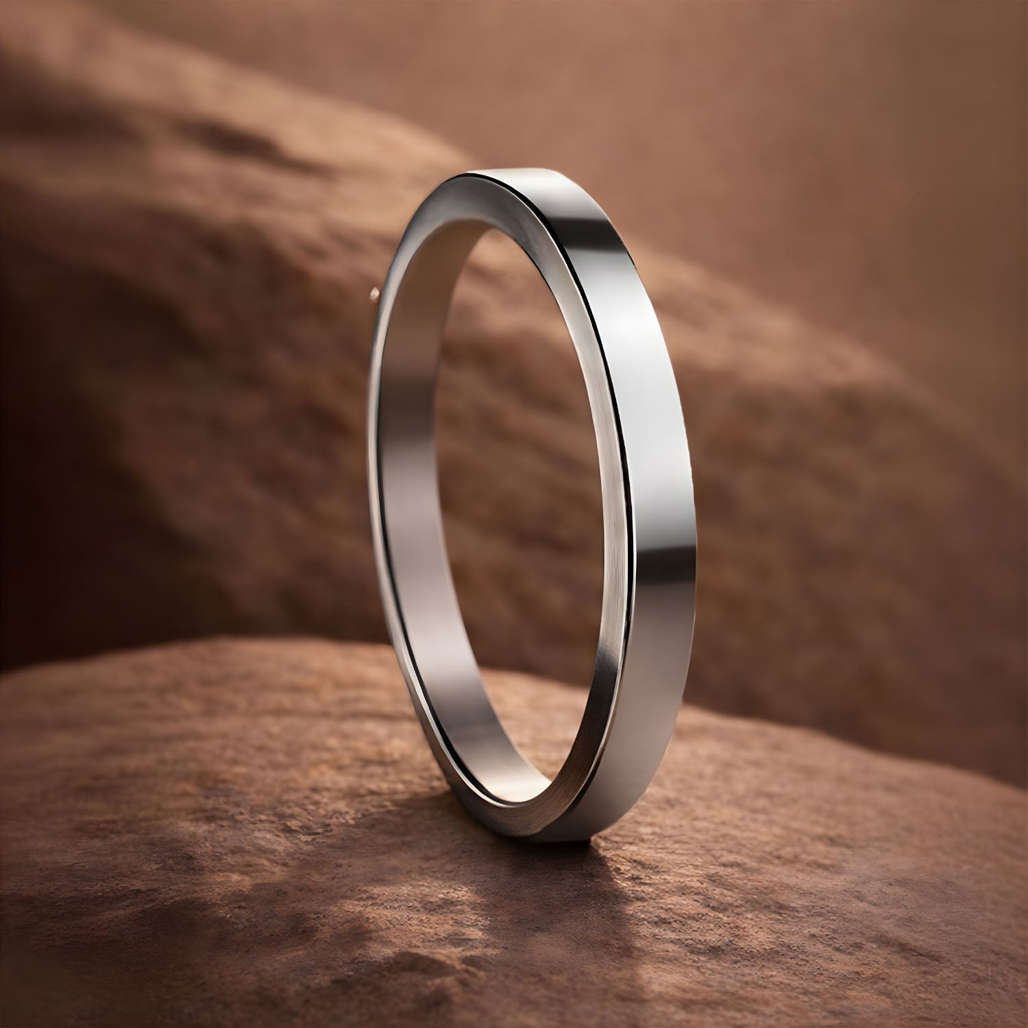 Gloss Flat Kada Silver