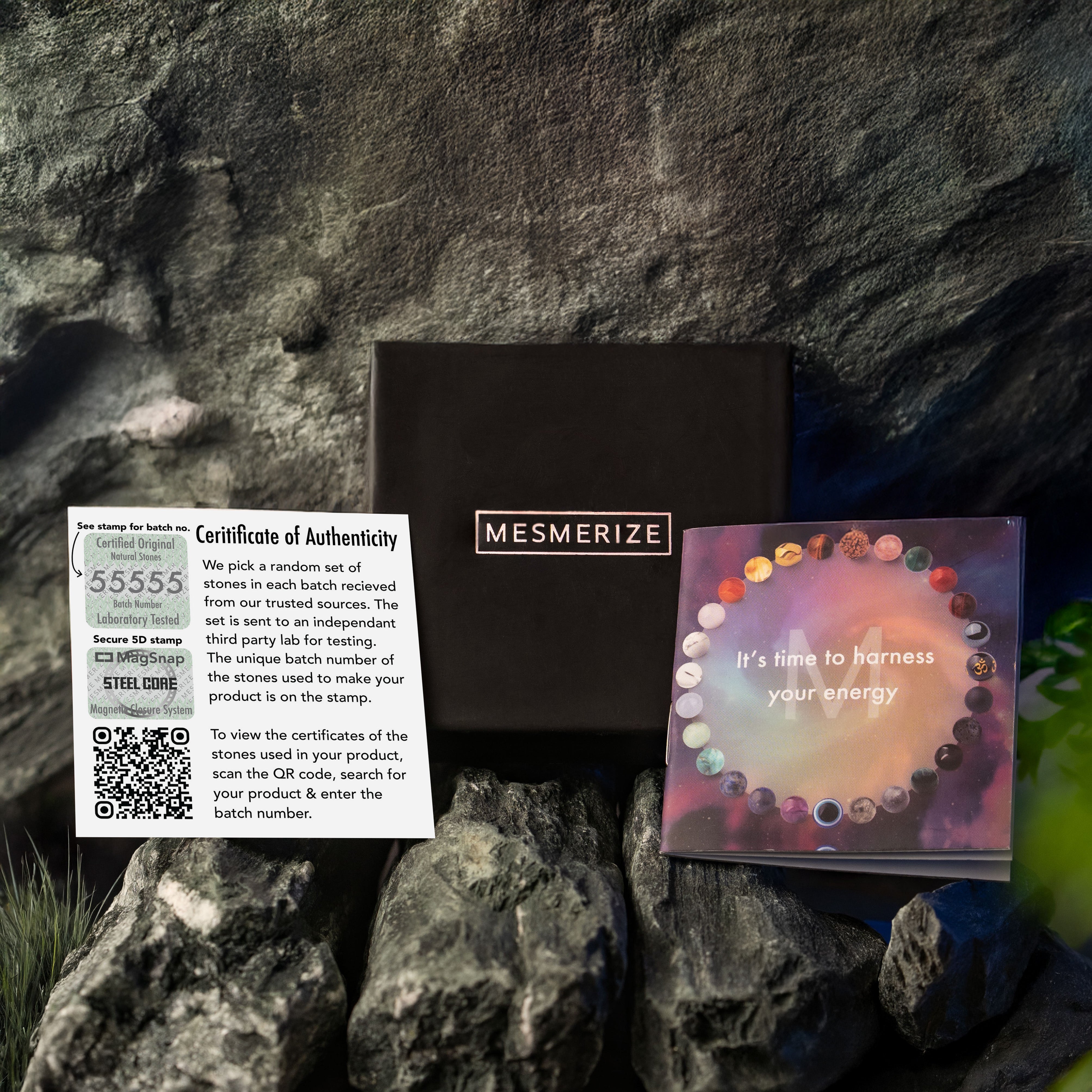 Personalised Natural Stone Jewellery Spiritual Rudraksh Natural Stone Bracelet with Magsnap