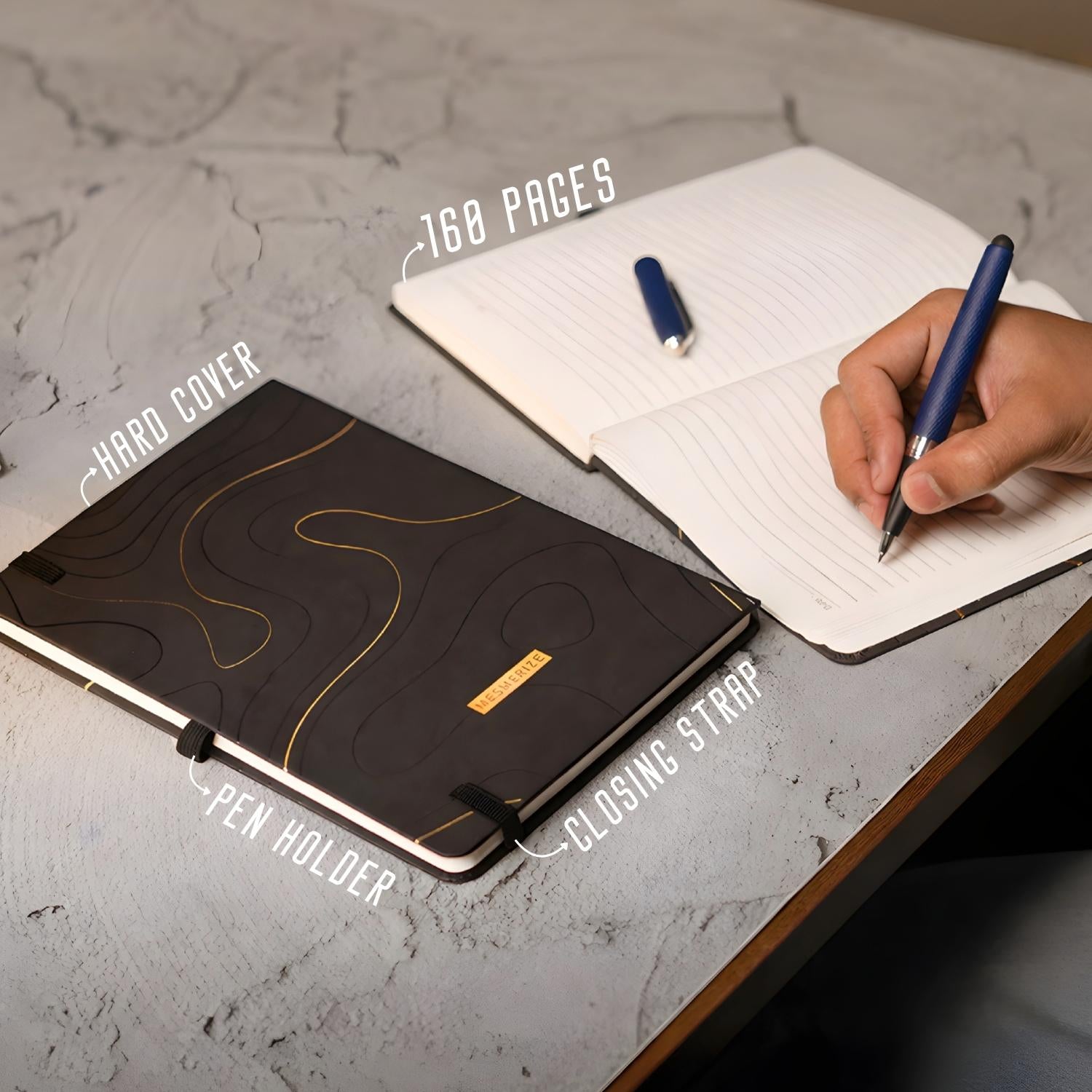 Matte Black Foil Print Notebook
