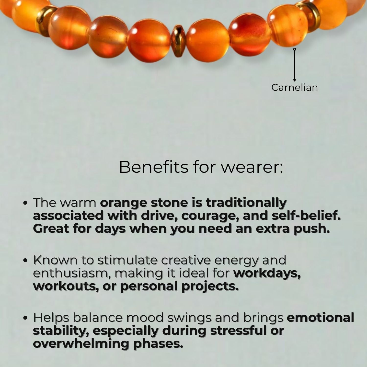 Empowering Carnelian Natural Stone Elastic Bracelet