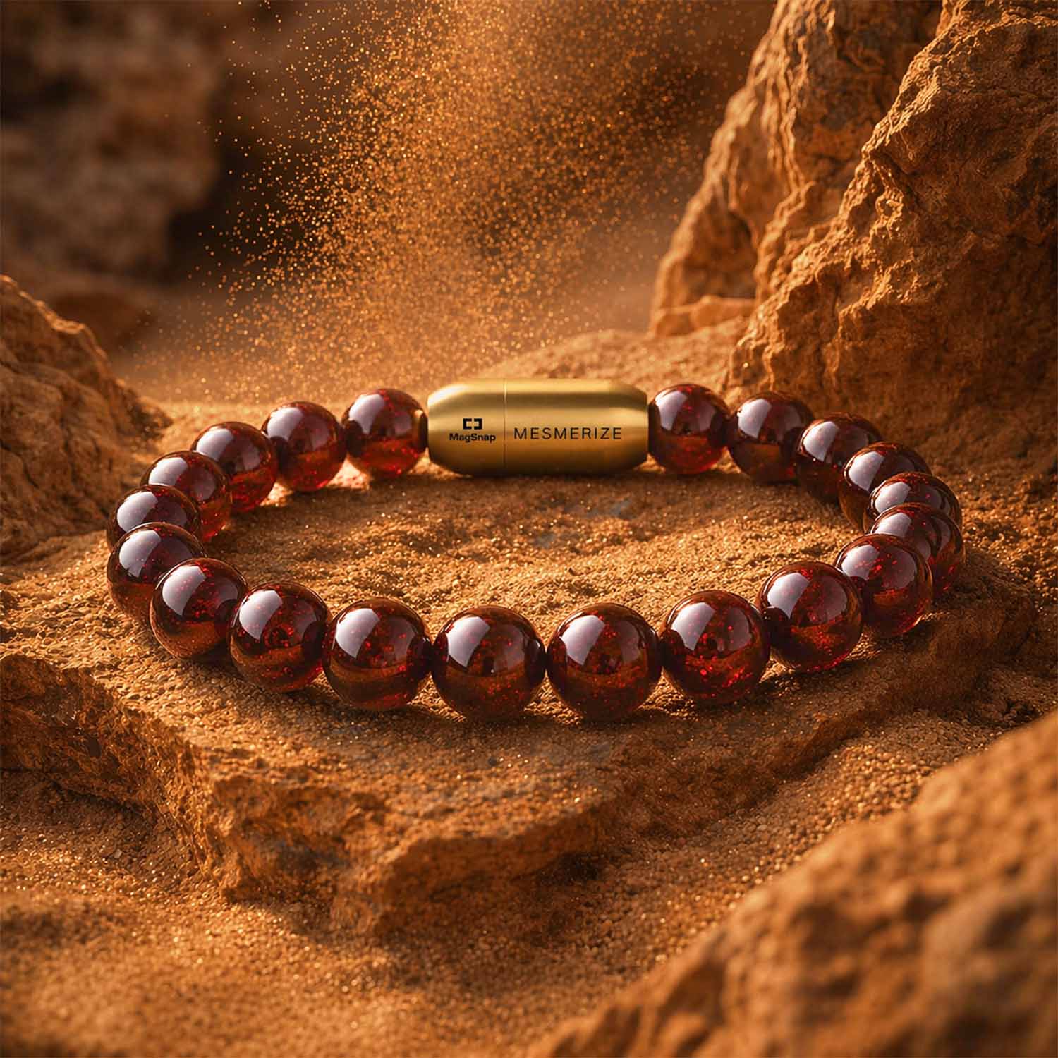 Energizing Garnet Natural Stone Bracelet with Magsnap 2