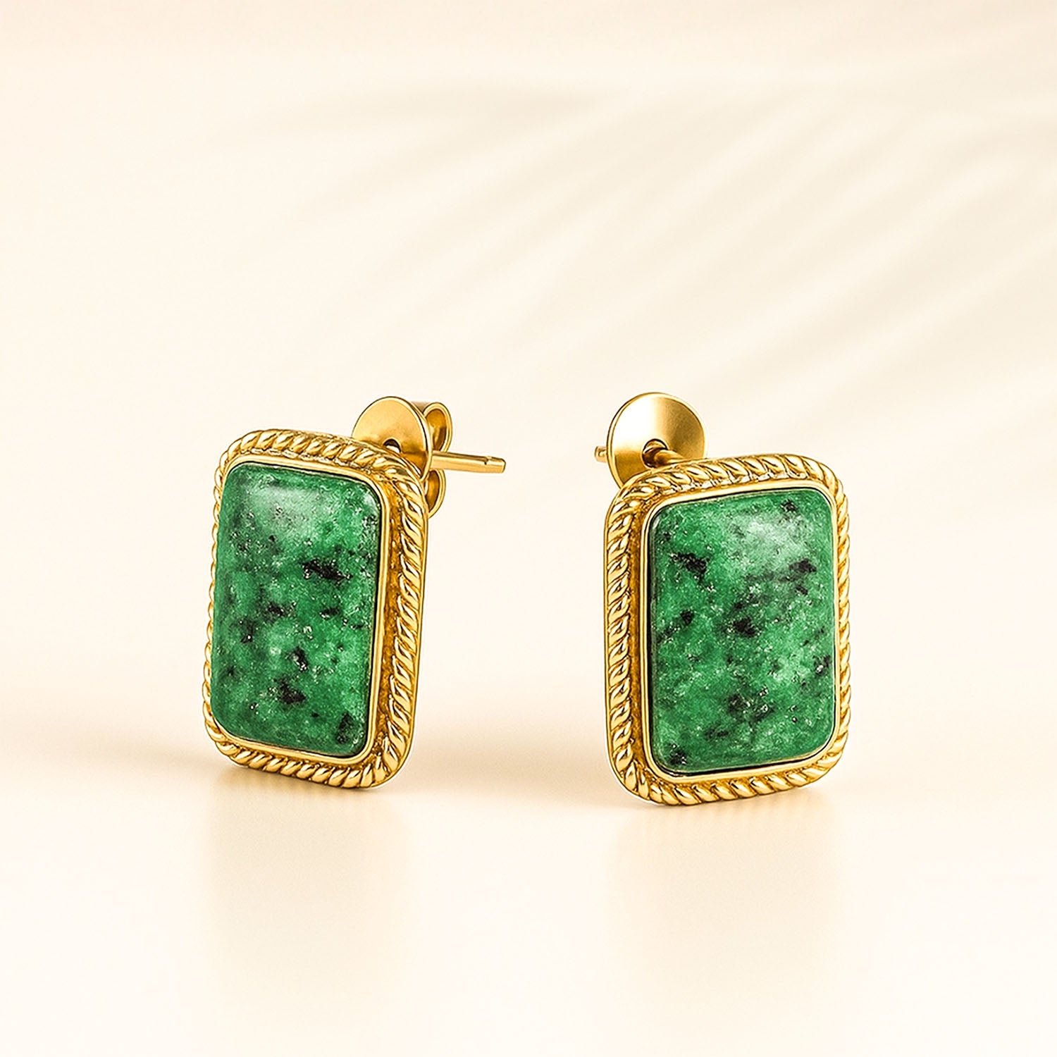Esmere Emerald Stone Drop Earrings