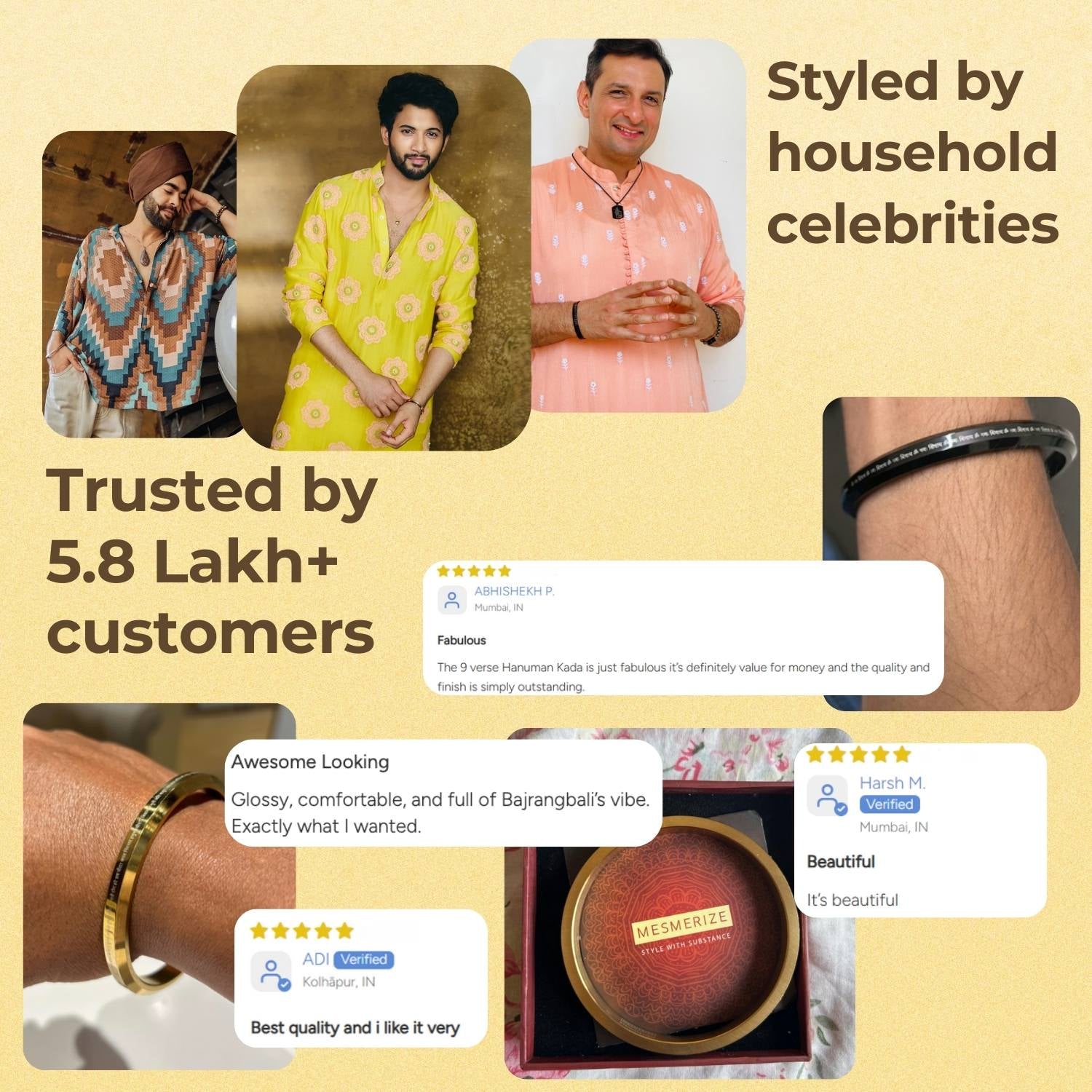 Yada Yada Hi Dharmasya Mahabharat MicroCarved Round Kada Black