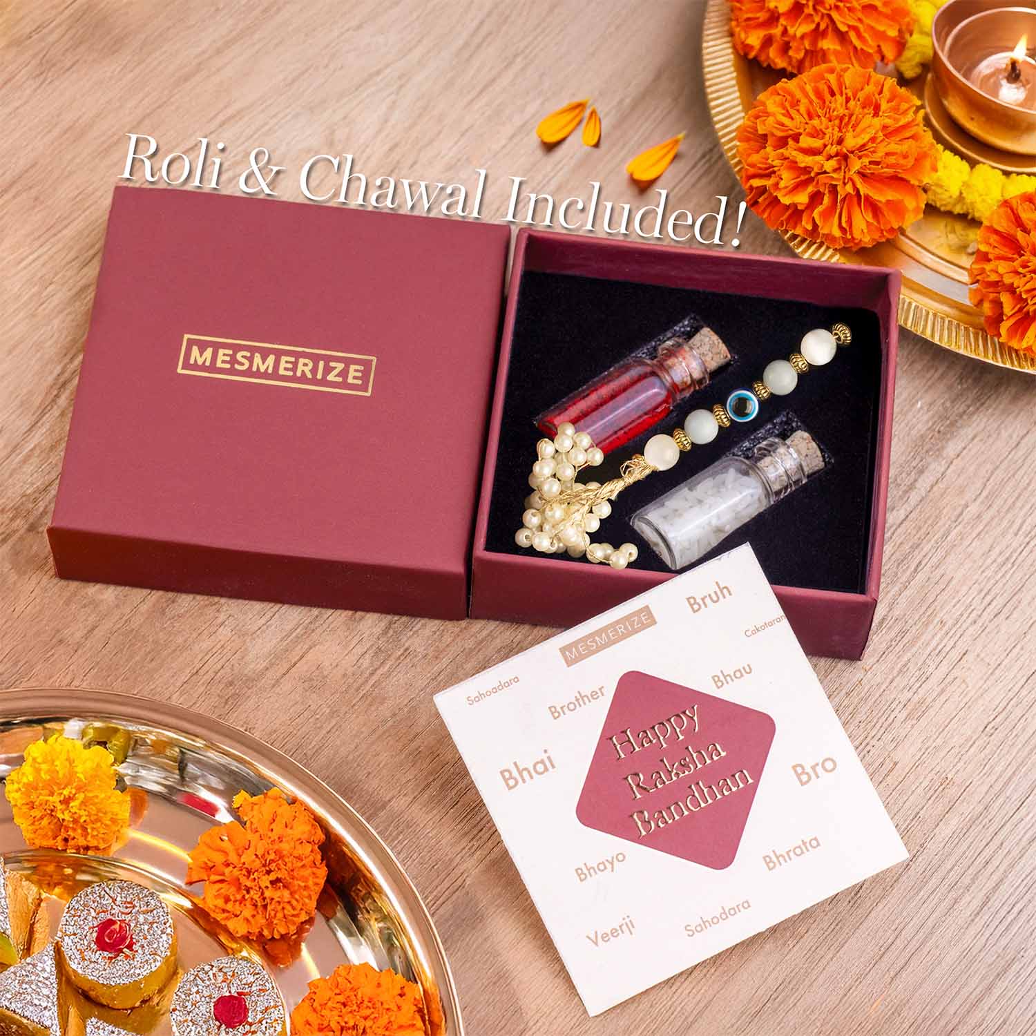 Guidance Angelite Natural Stone Lumba Rakhi