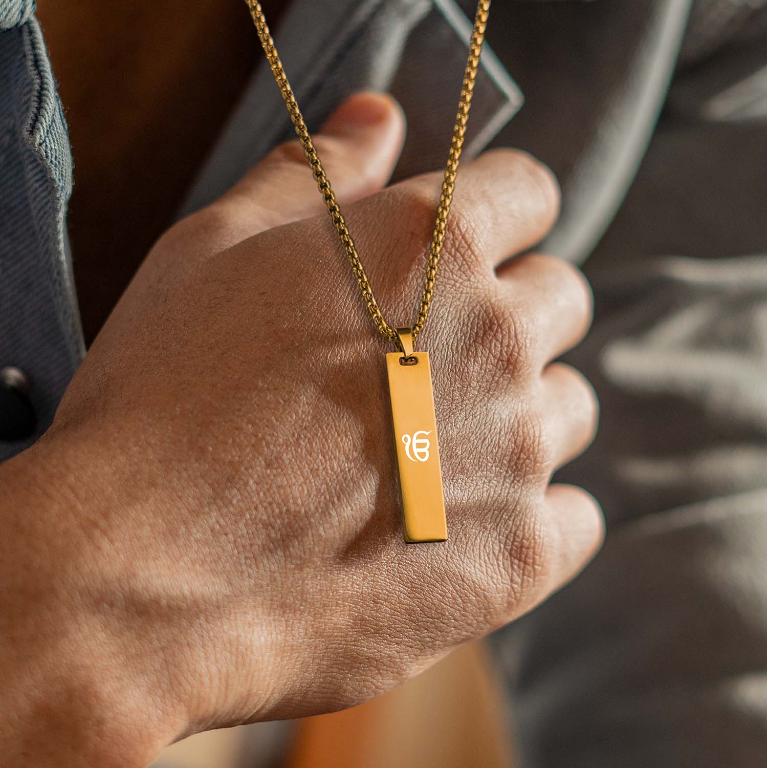 Ik Onkar Spiritual Mini Tag Gold