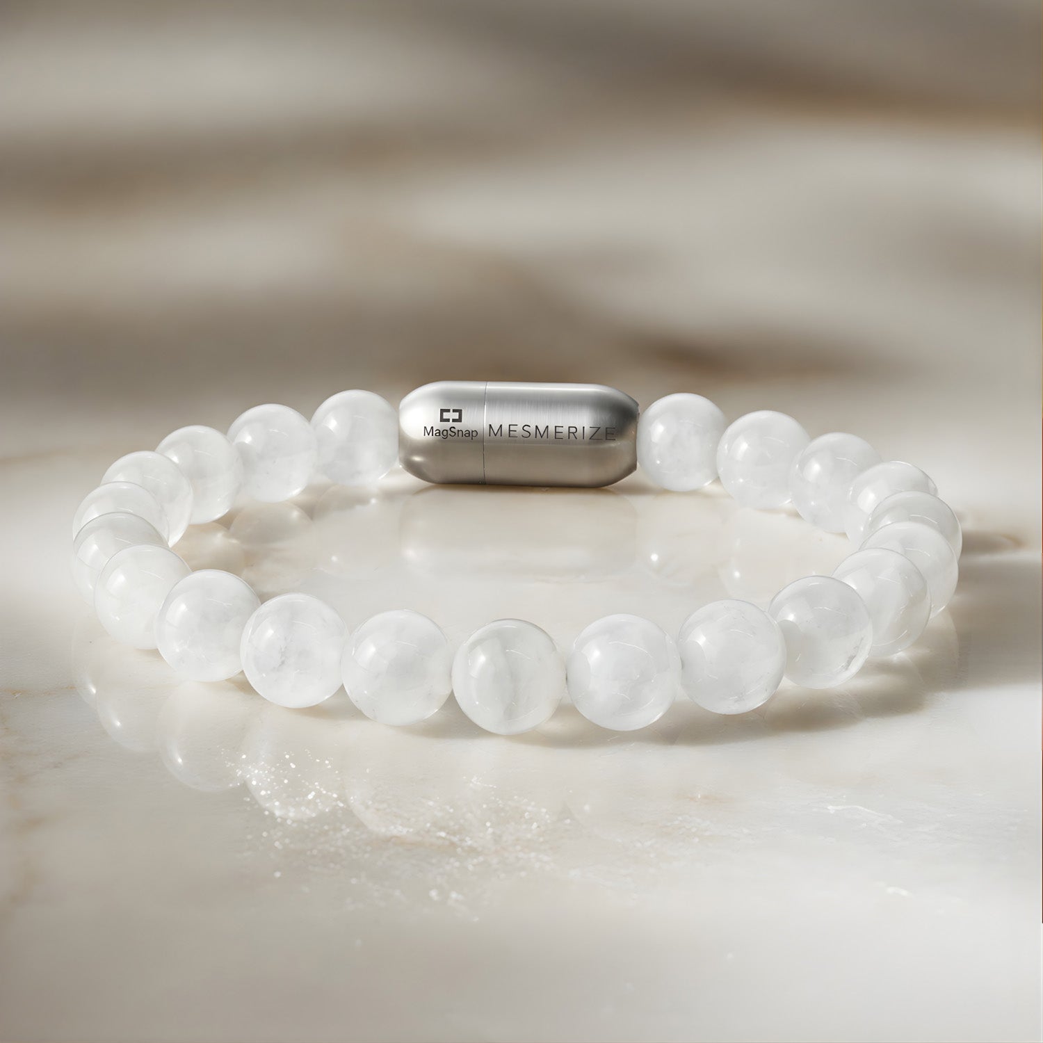 Inner Peace Selenite Natural Stone Bracelet with MagSnap