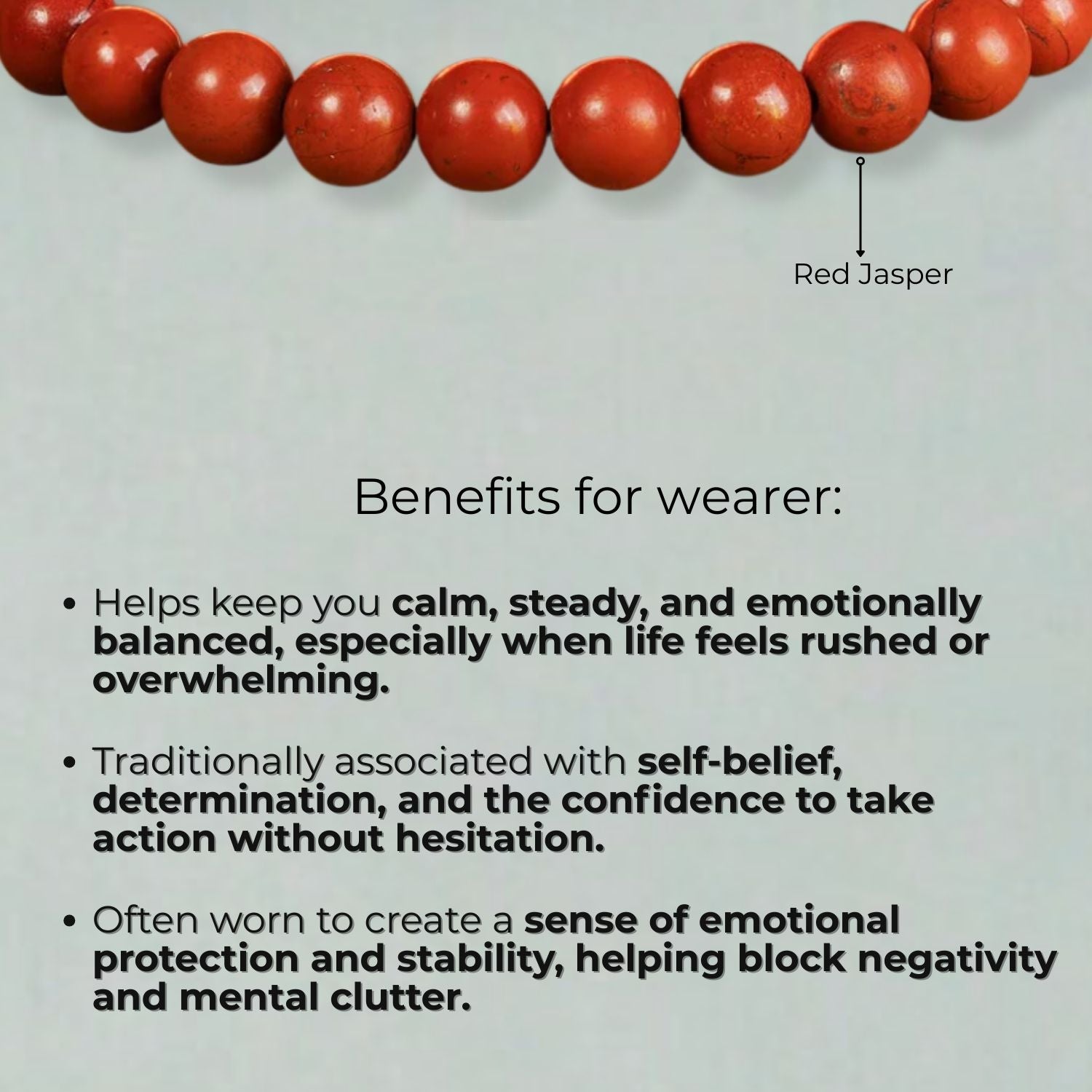 Inner Strength Red Jasper Natural Stone Bracelet with MagSnap 2