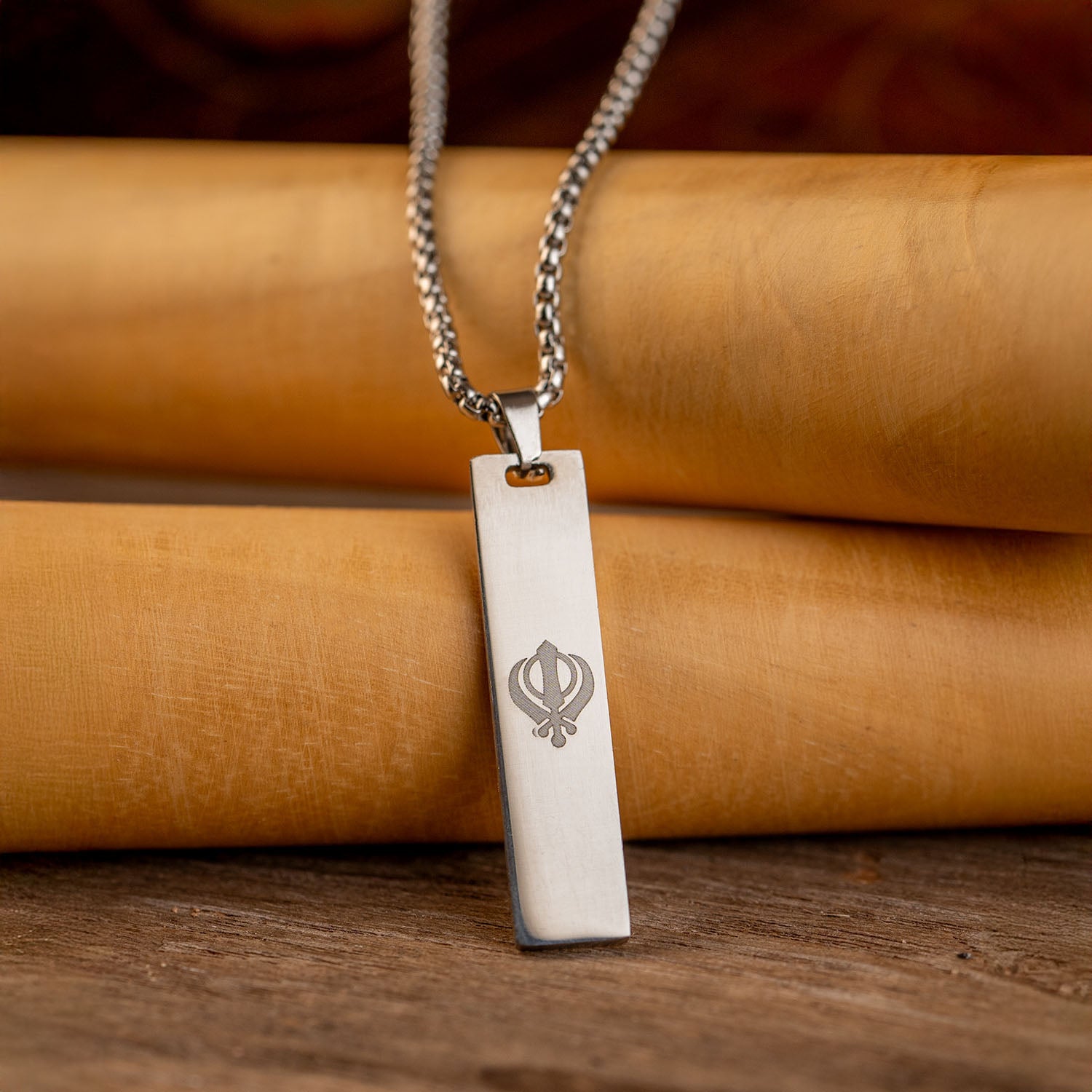 Khanda Spiritual Mini Tag Silver