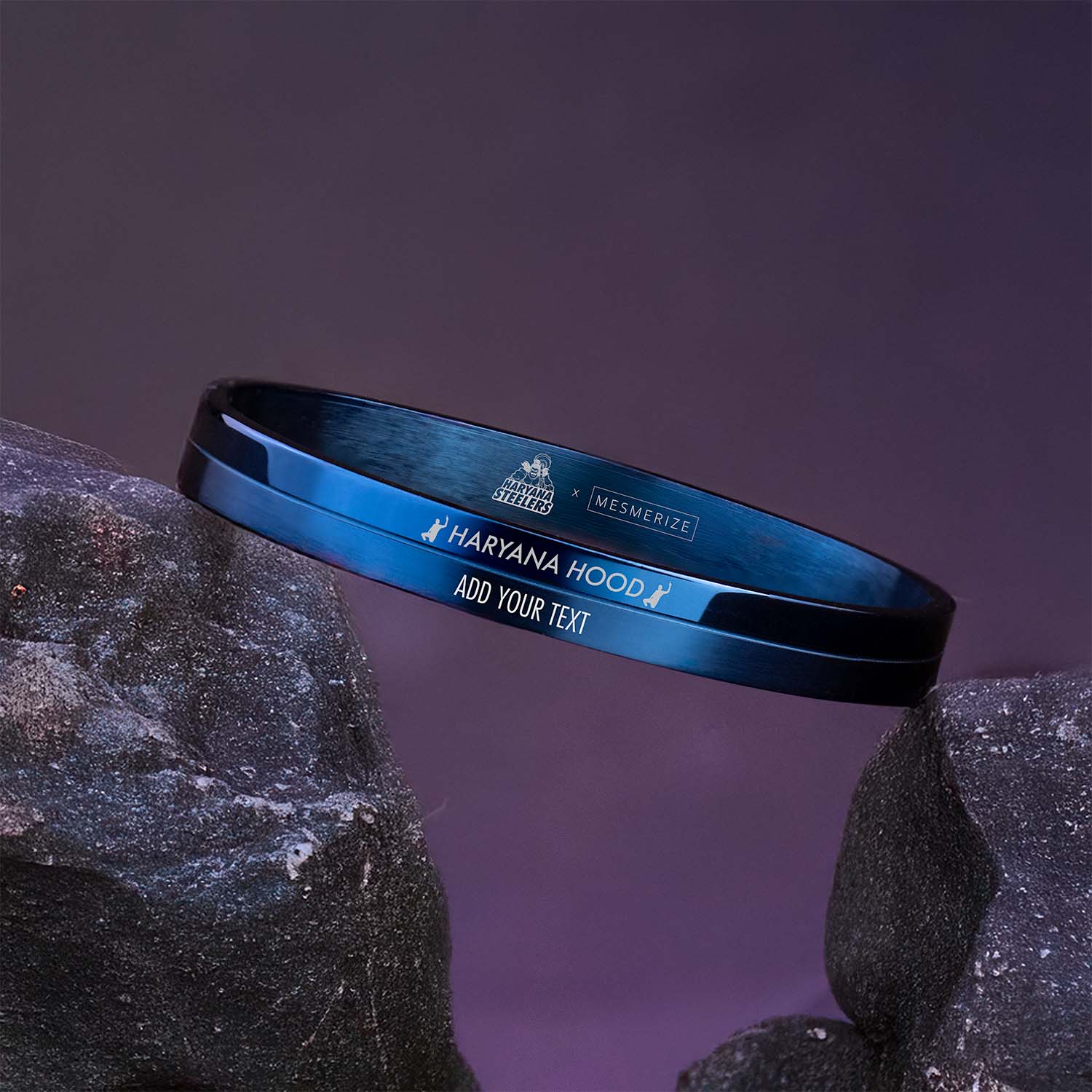 Personalised Haryana Hood Blue Kada English