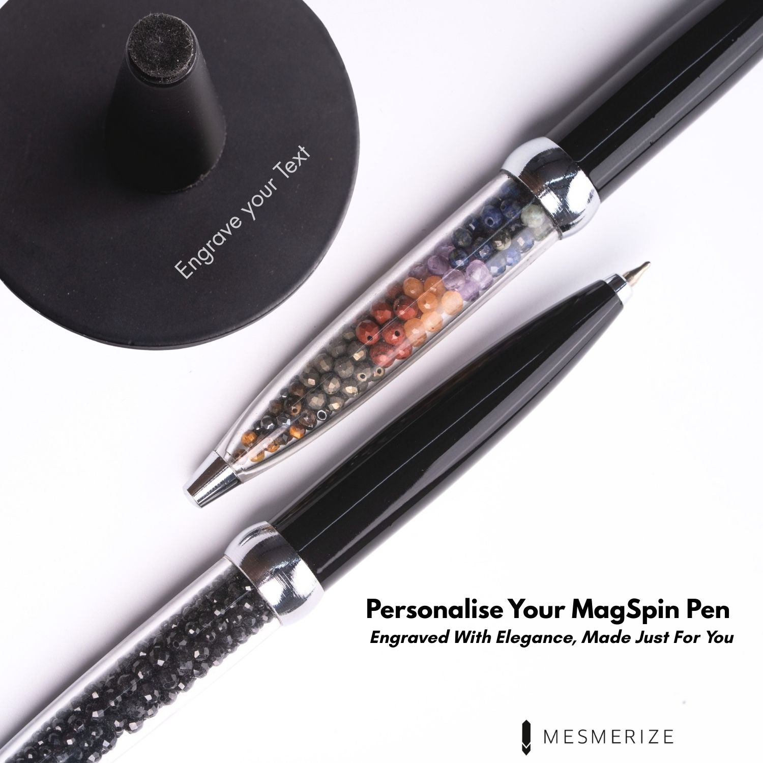 Personalised Pyrite MagSpin Rotating Desk Pen with DryFlow Ink