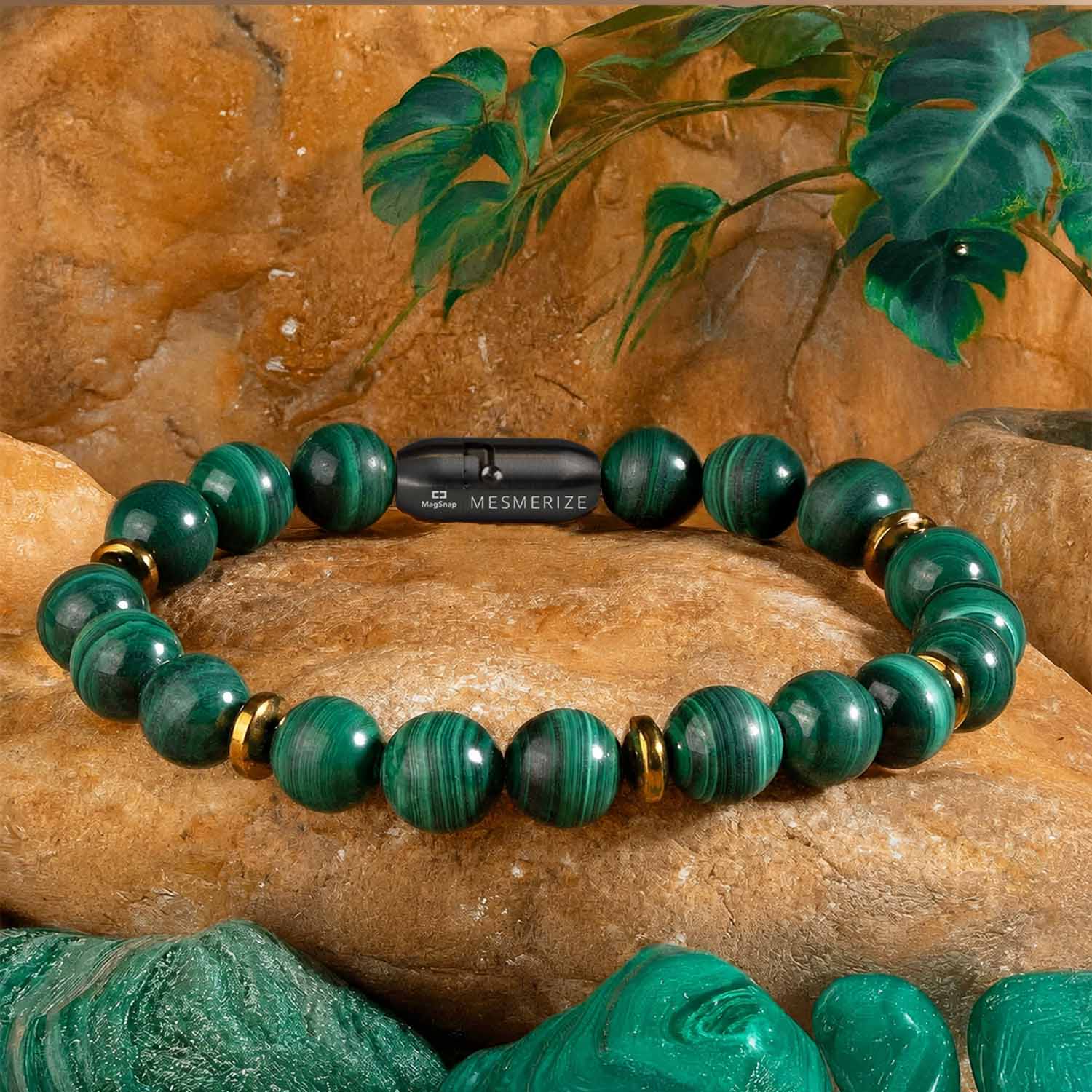 Prosperity Malachite Natural Stone Bracelet with MagSnap 2