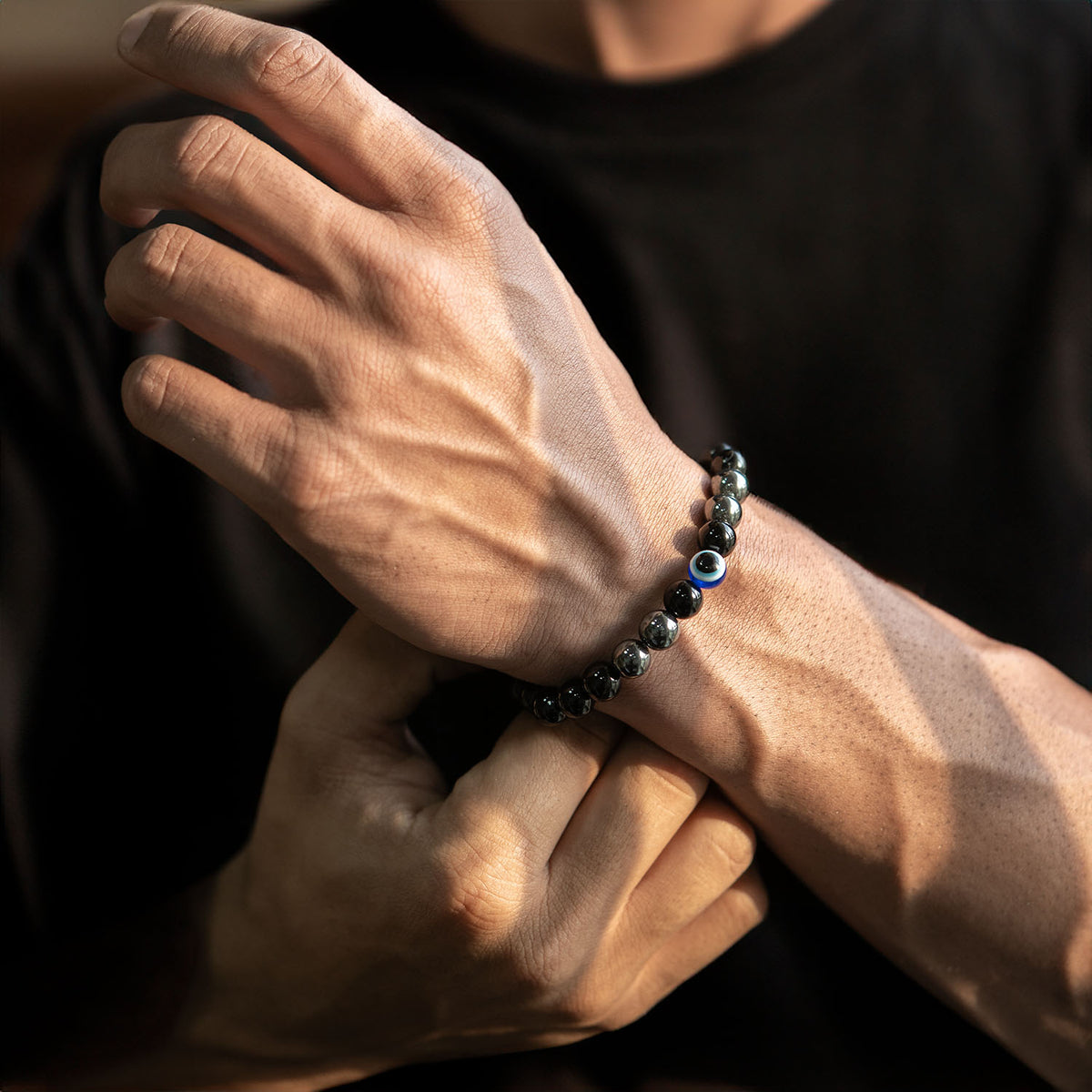 Protective Evil Eye Hematite Natural Stone Bracelet 2