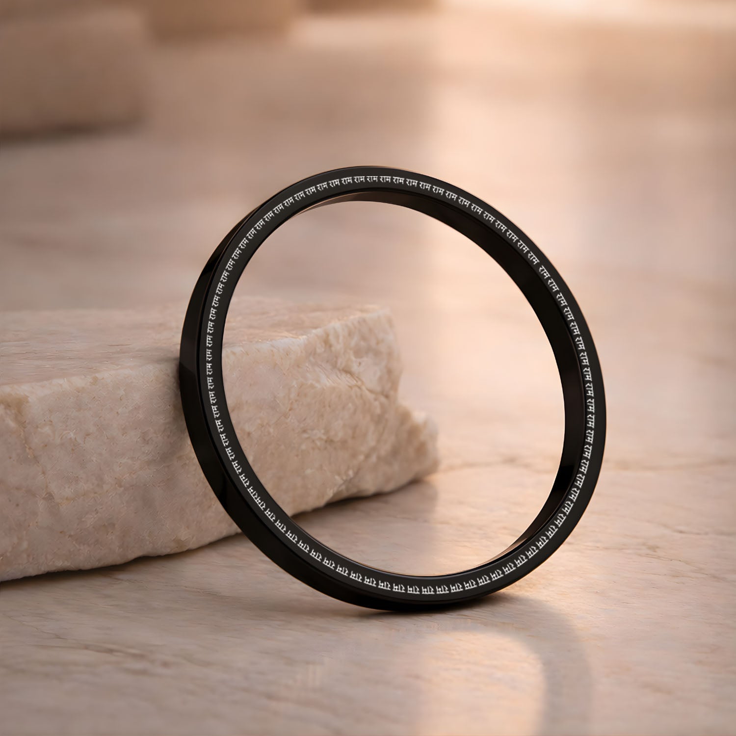 Ram MicroCarved Classic Round Kada Black