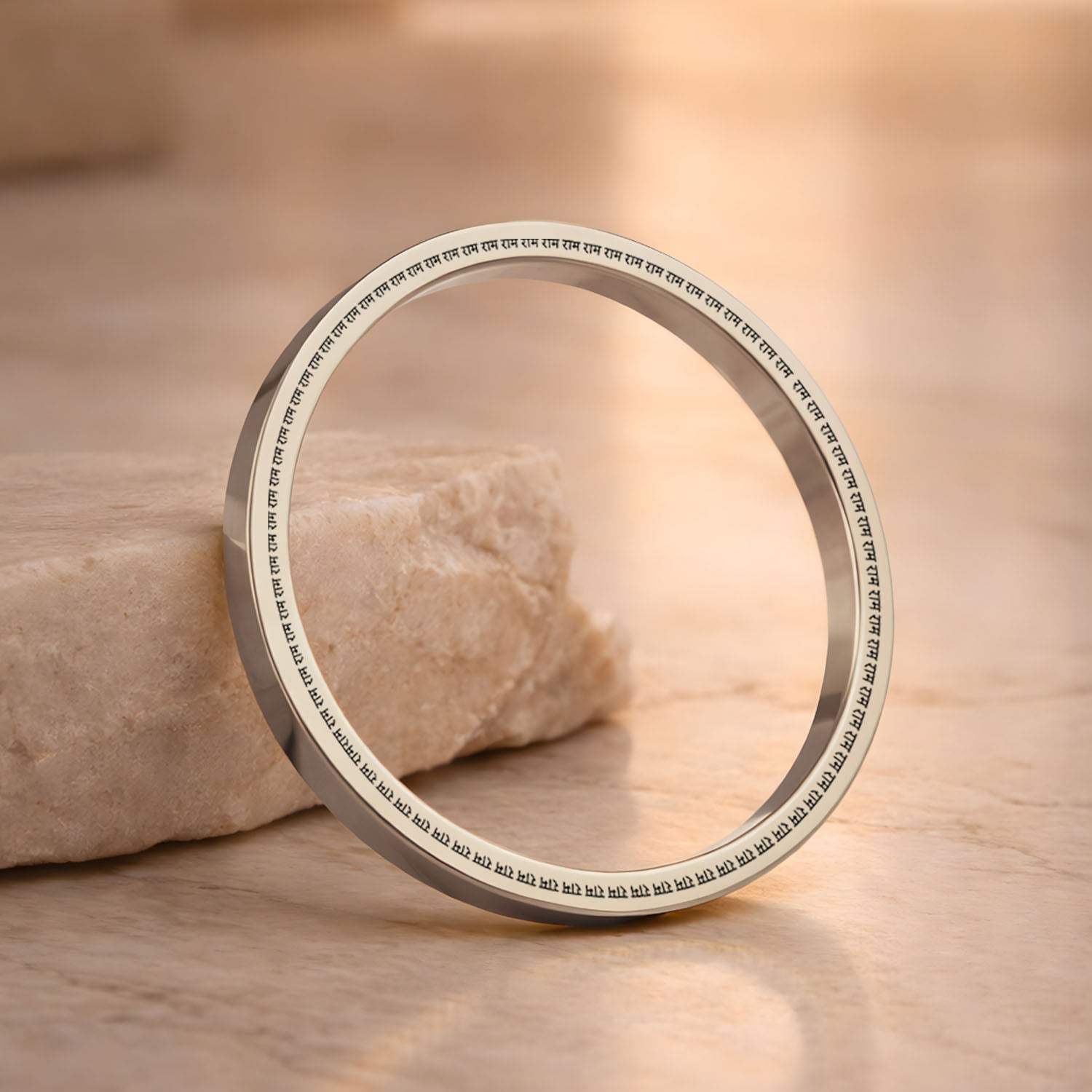 Ram MicroCarved Classic Round Kada Silver