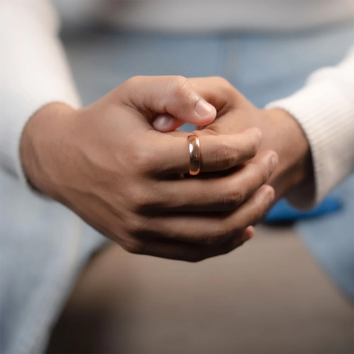 Rose Gold High Gloss Tungsten Carbide Band Ring