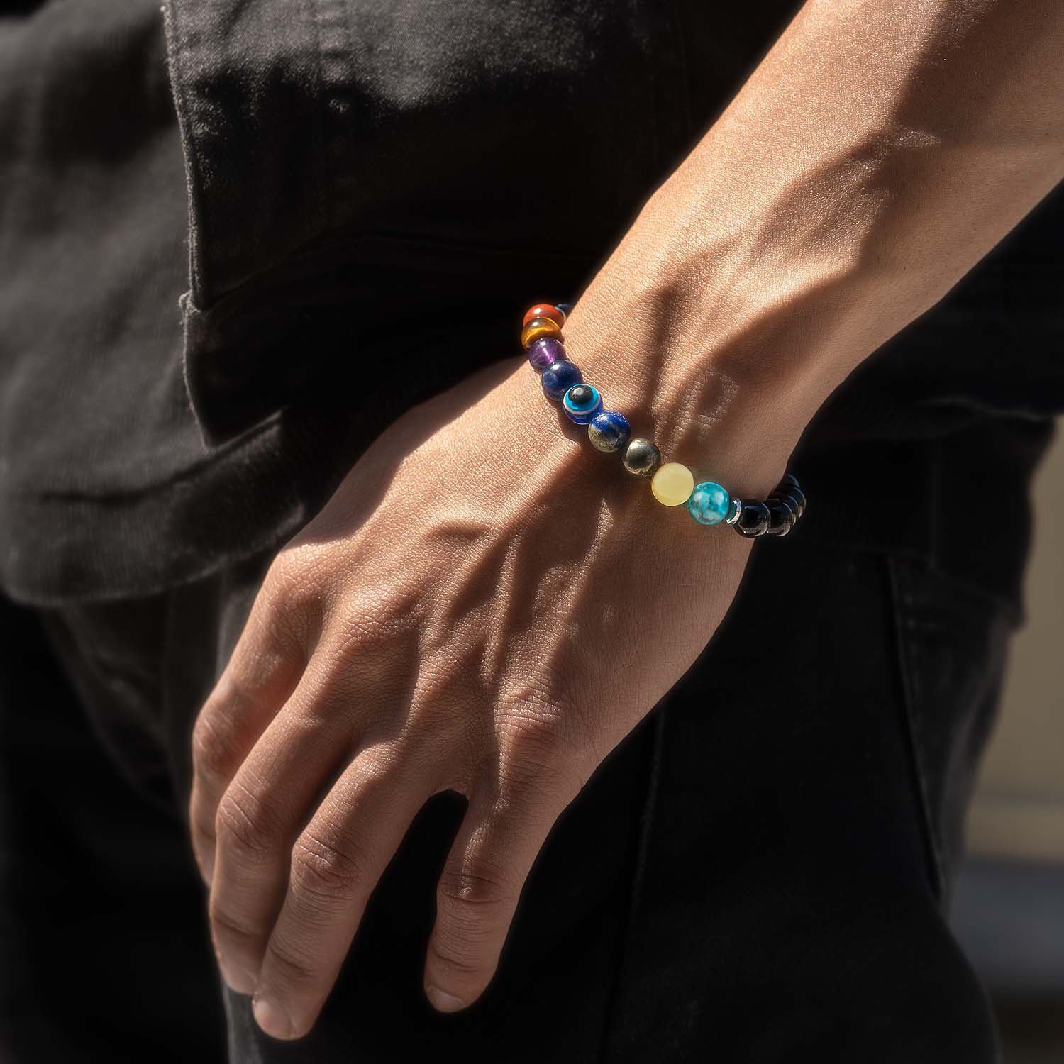 Super 9 Chakra Natural Stone Bracelet