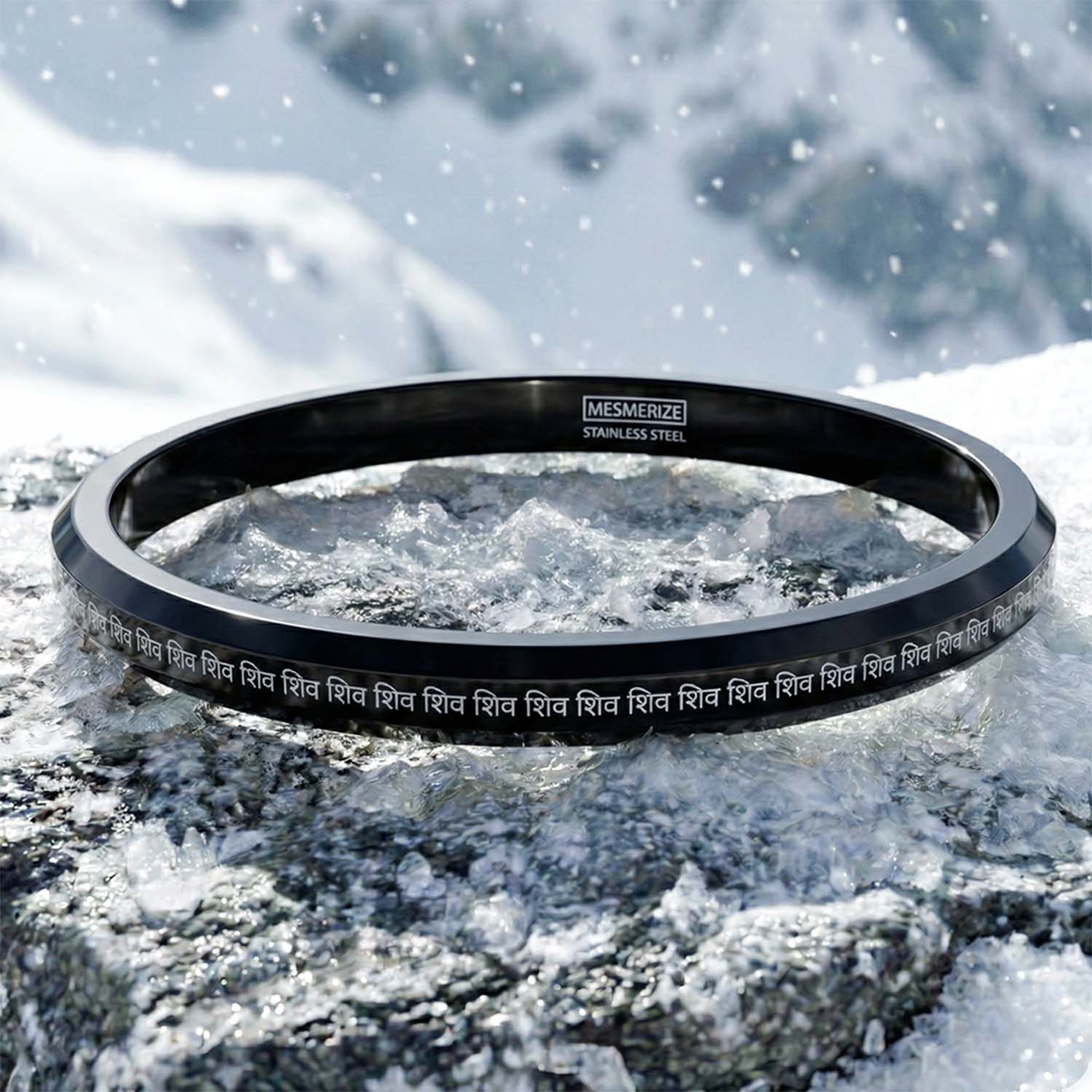 Shiv MicroCarved Round Kada Black