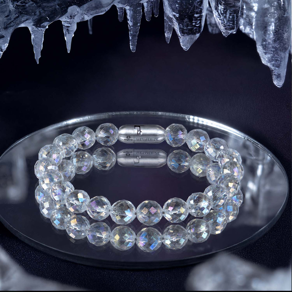 Starlit Aura Quartz Natural Stone Bracelet with MagSnap2