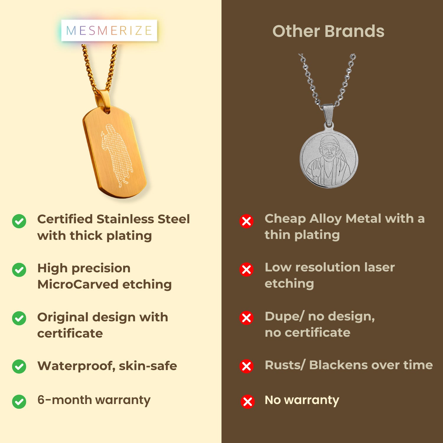 Om Sai Ram Inlay MicroCarved Tag Necklace Silver