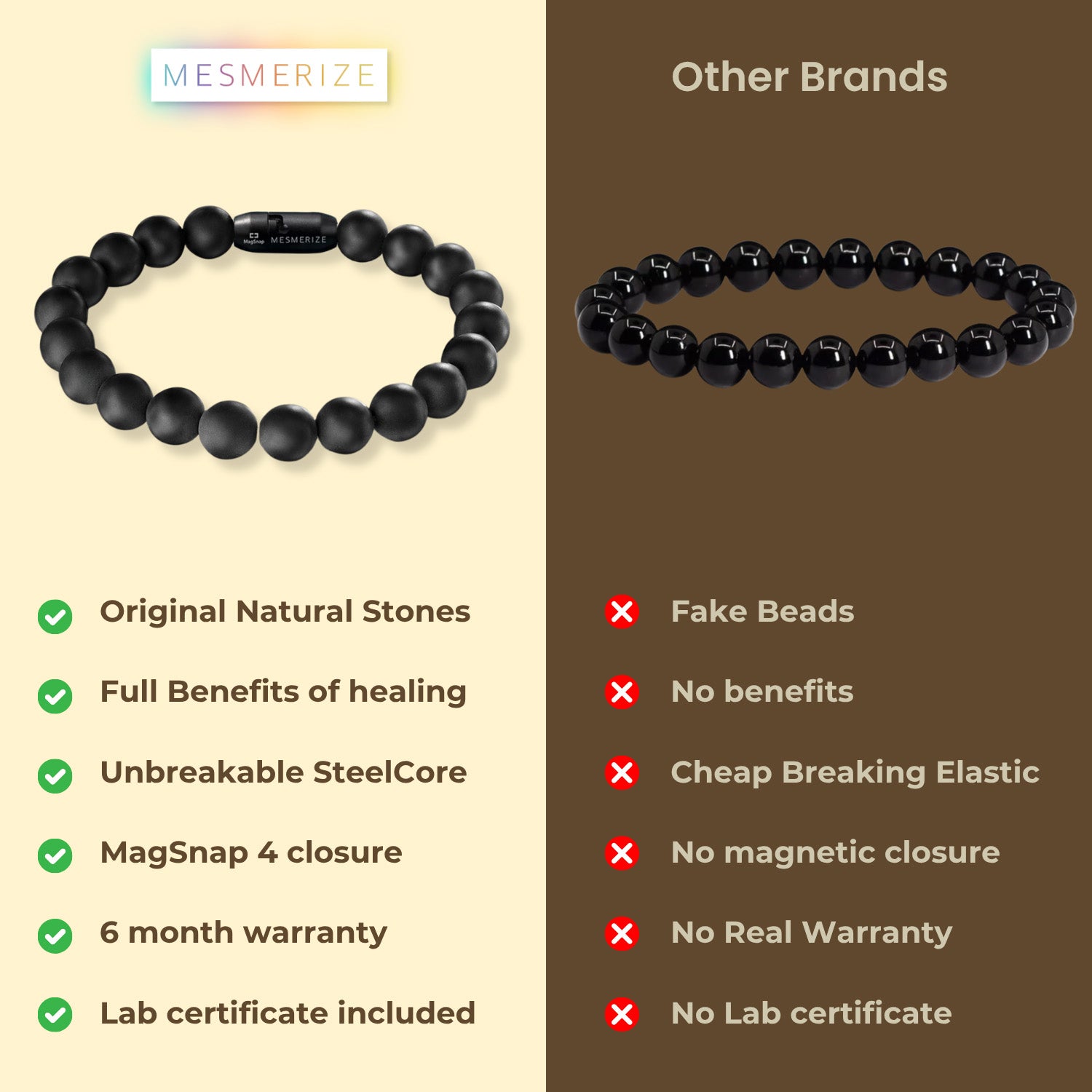 Natural Stone Jewellery Onyx Natural Stone Bracelet with MagSnap