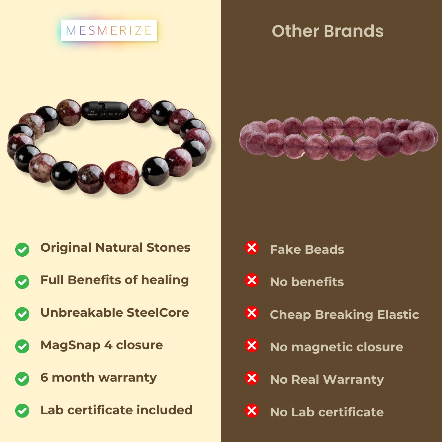 Luminous Ruby Natural Stone Bracelet With MagSnap2