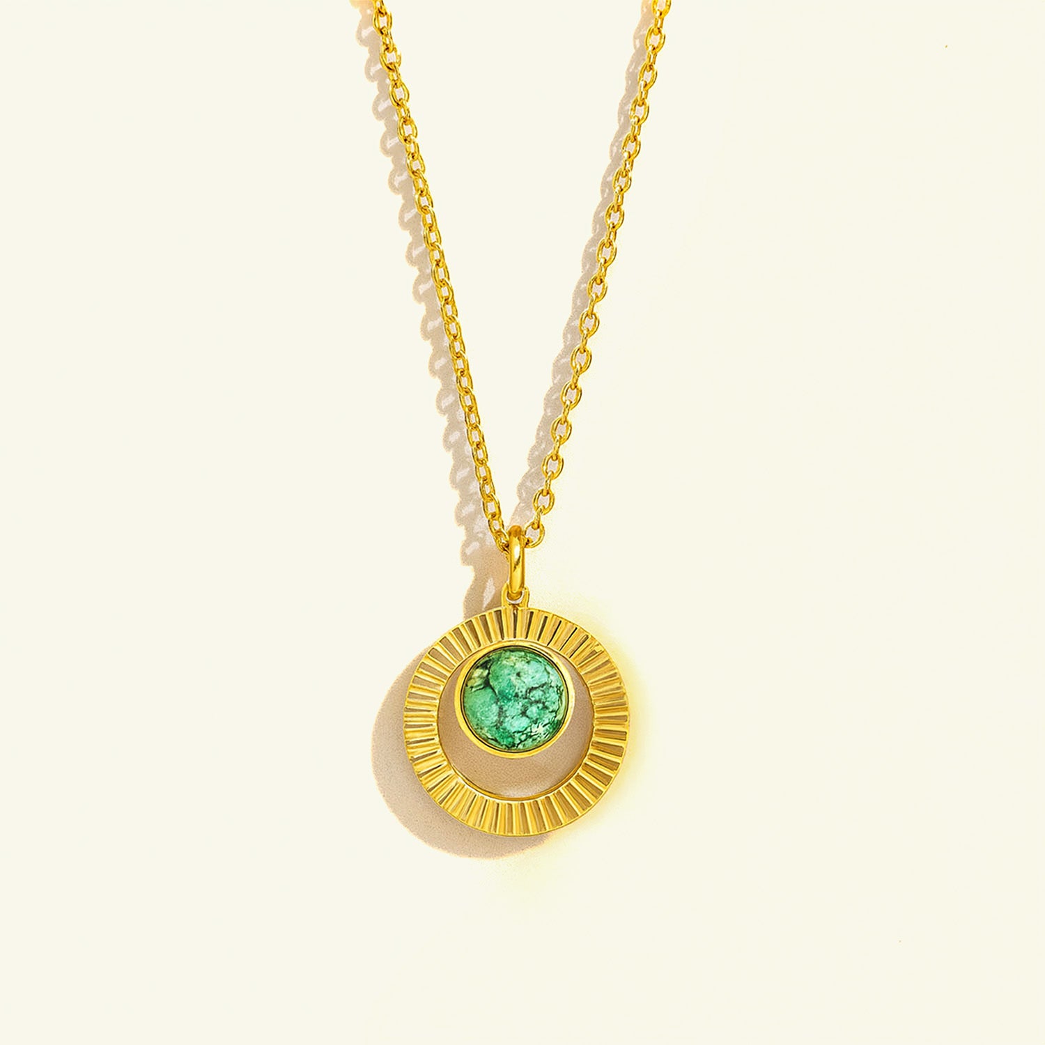 Valentina Pave Gold Necklace with Emerald Stone