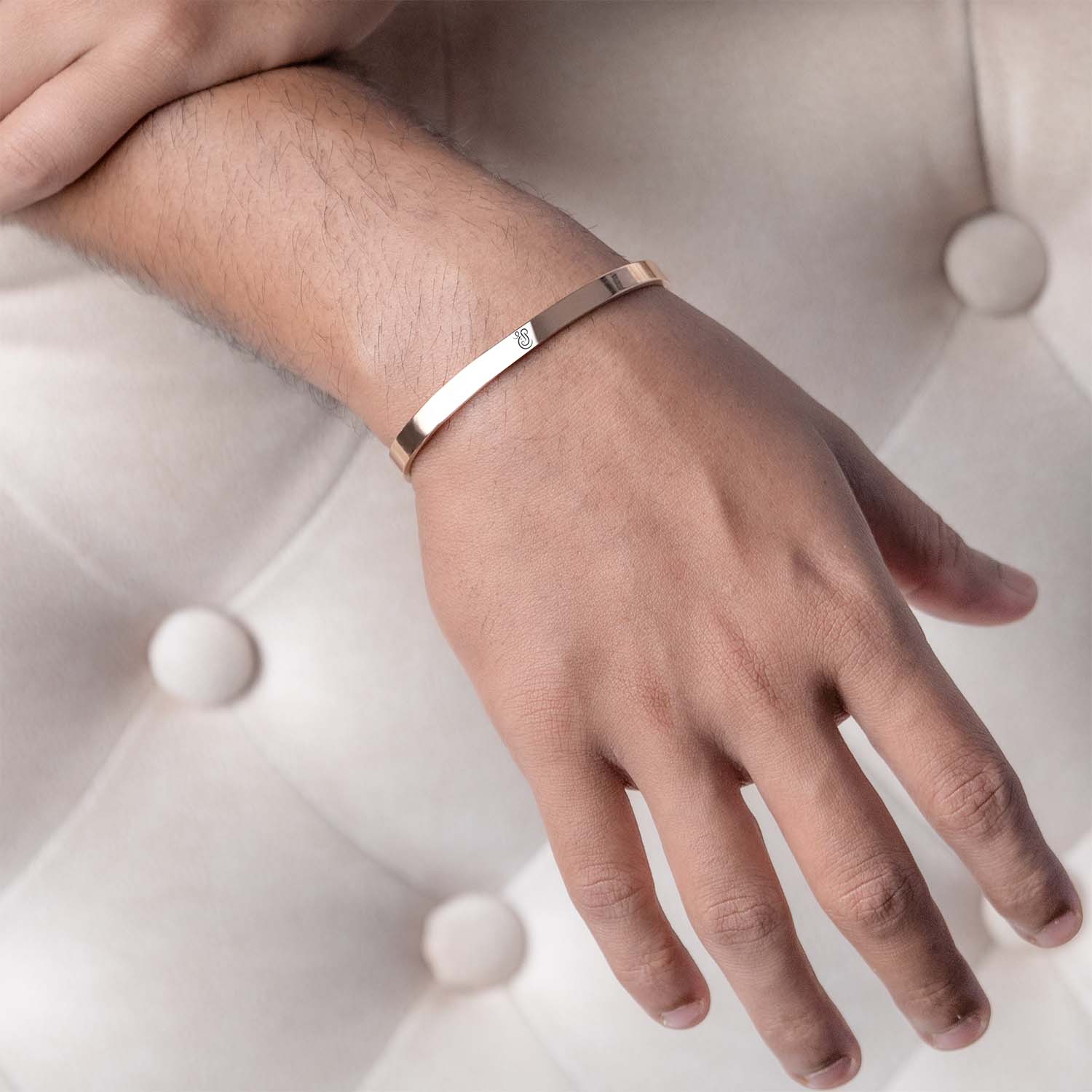 Vignaharta Ganpati Gloss Cuff Adjustable Bracelet Rose Gold