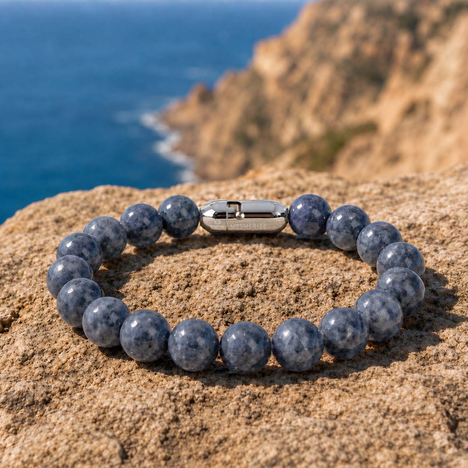 Wealth Magnet Blue Sapphire Natural Stone Bracelet With MagSnap 3