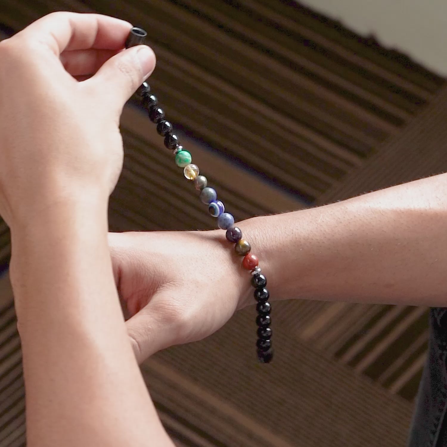 9 Chakra Natural Stone Couple Bracelets with Magsnap2