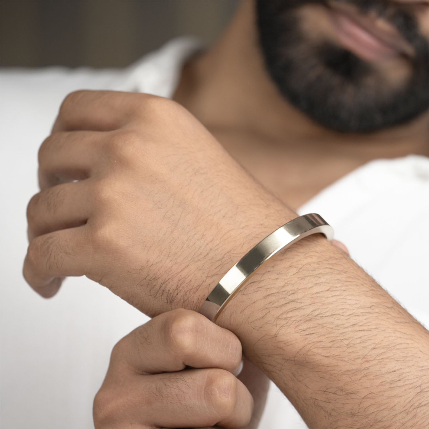 Gloss Flat Kada Silver