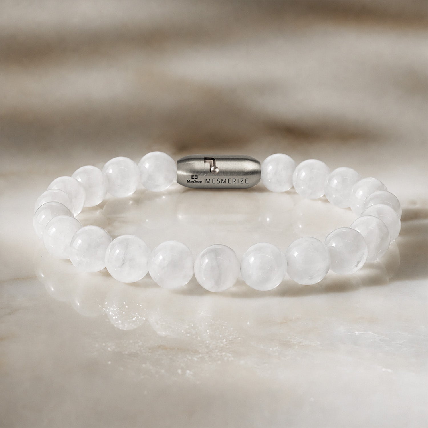 Inner Peace Selenite Natural Stone Bracelet with MagSnap