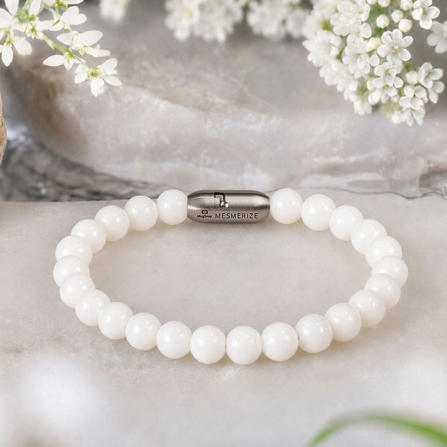 Tranquil White Coral Bracelet Natural Stone Bracelet With MagSnap 4