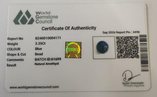 Amethyst lab certificate 15