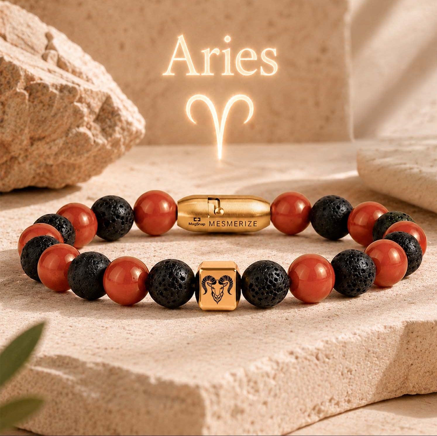 Aries (Mesh)Zodiac Stone Bracelet with MagSnap 4