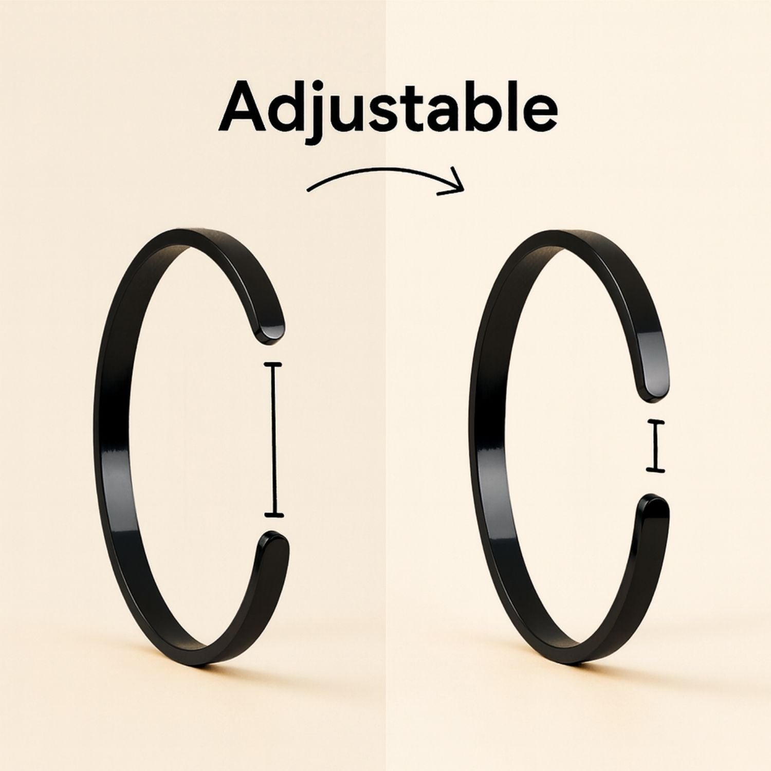 Ram Baan Gloss Cuff Adjustable Bracelet Black