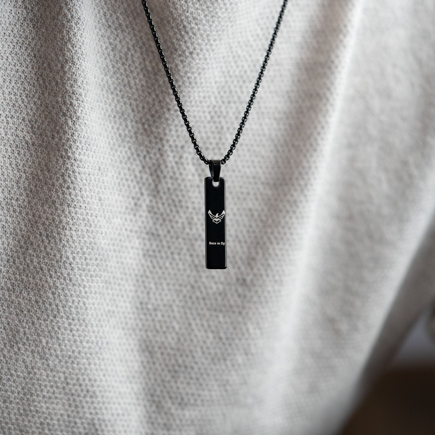 Black Airforce Combat Mini Bar Necklace