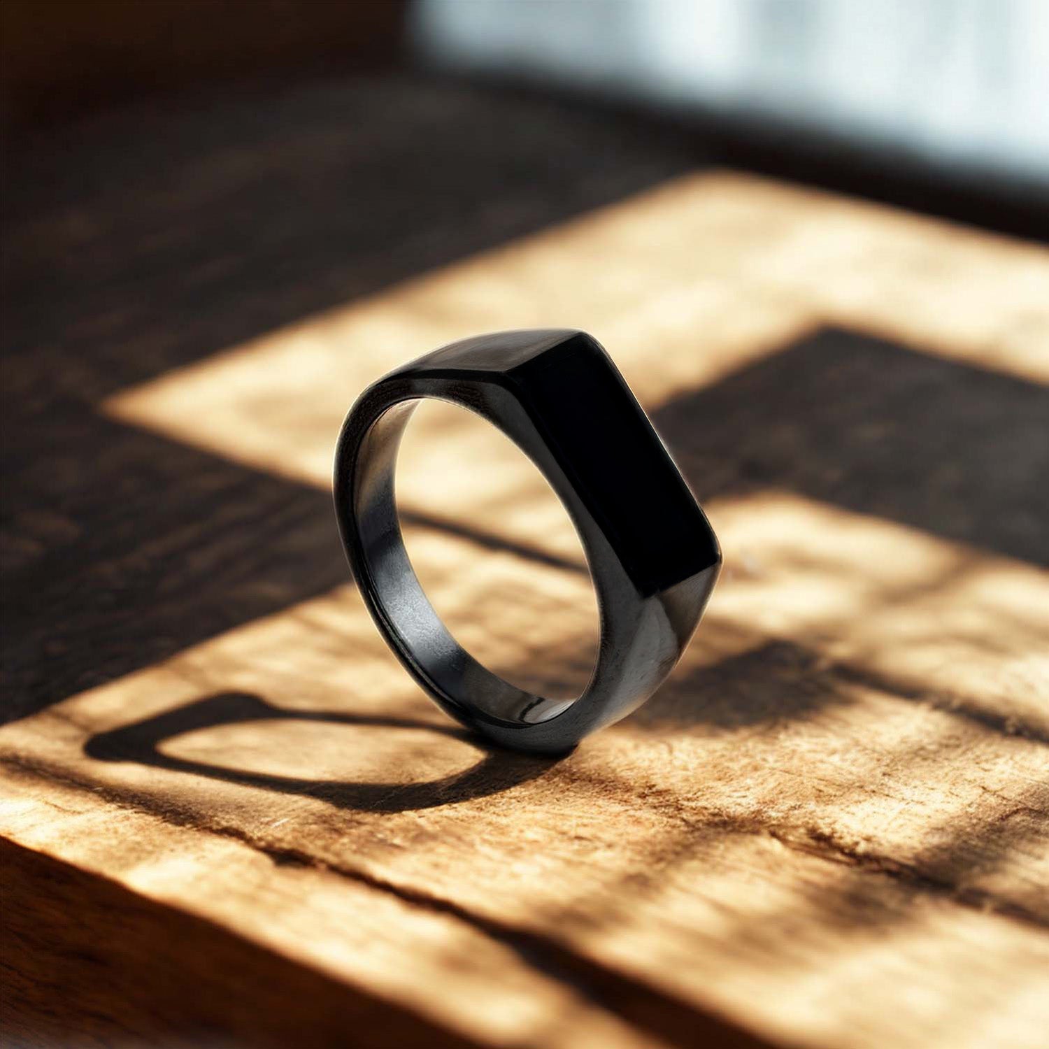 Black Noir Band Ring