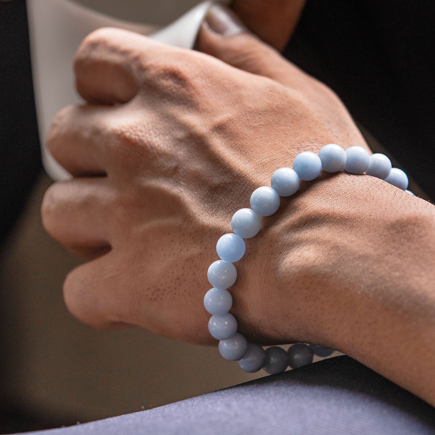 Calming Angelite Natural Stone Bracelet