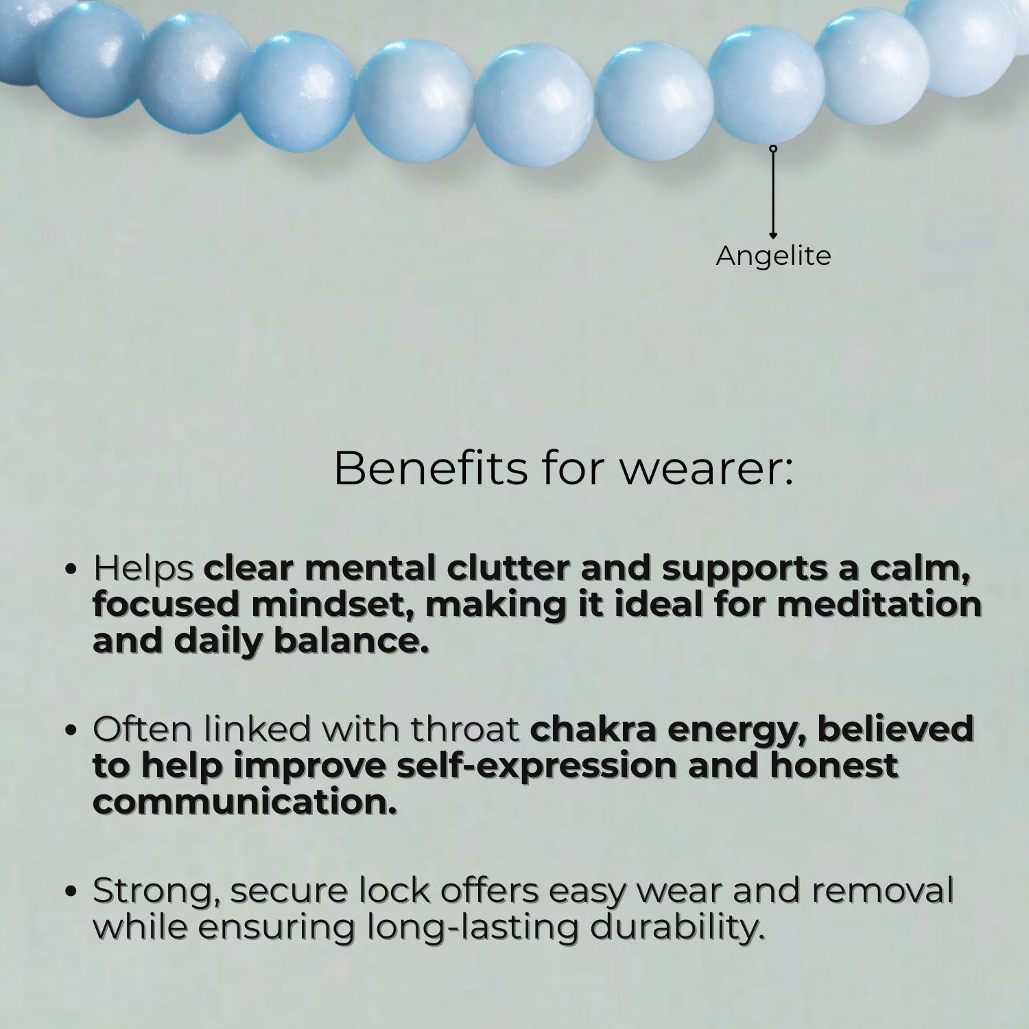 Calming Angelite Natural Stone Elastic Bracelet